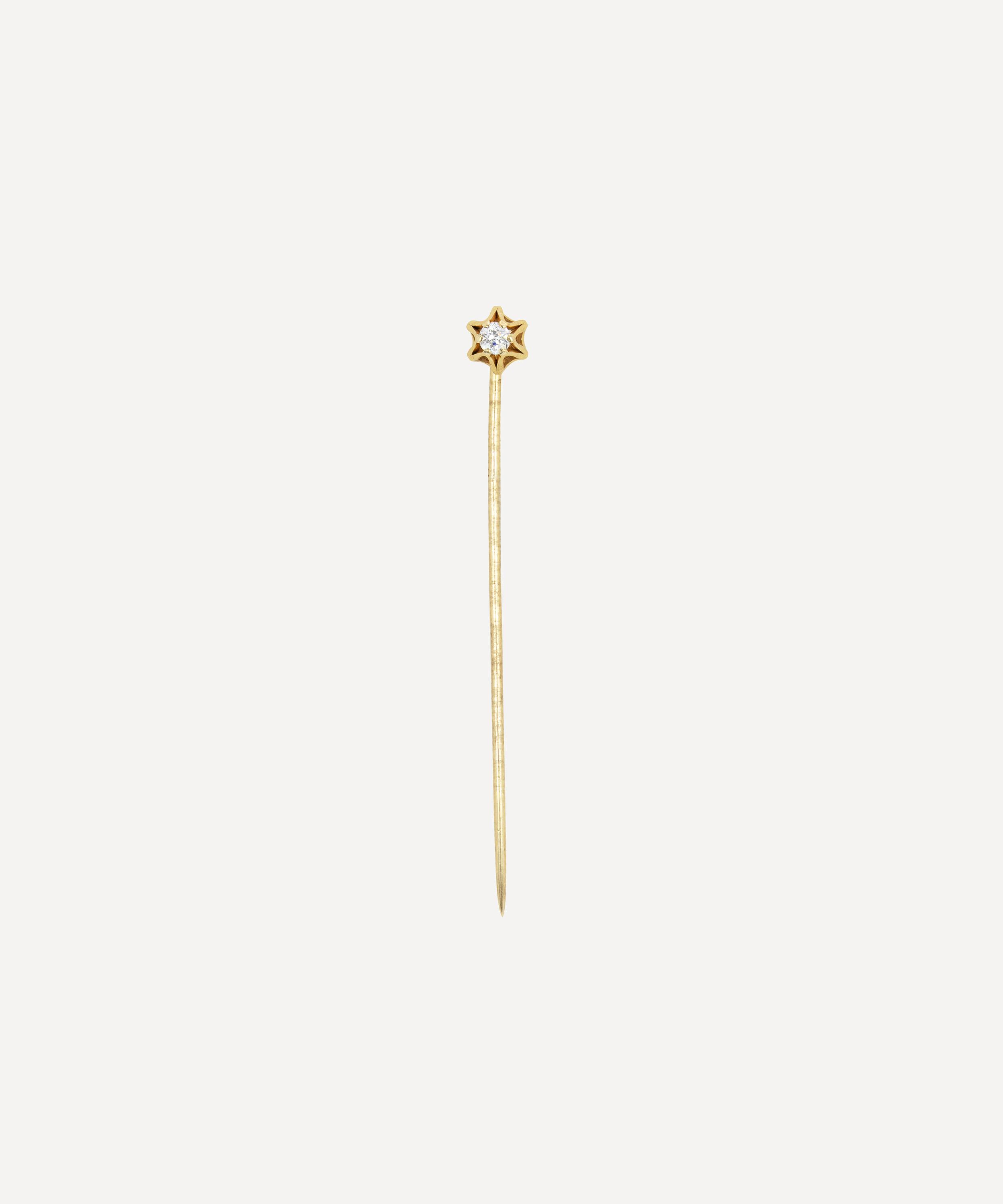 Kojis - 14ct Gold Antique Diamond Star Pin image number 0
