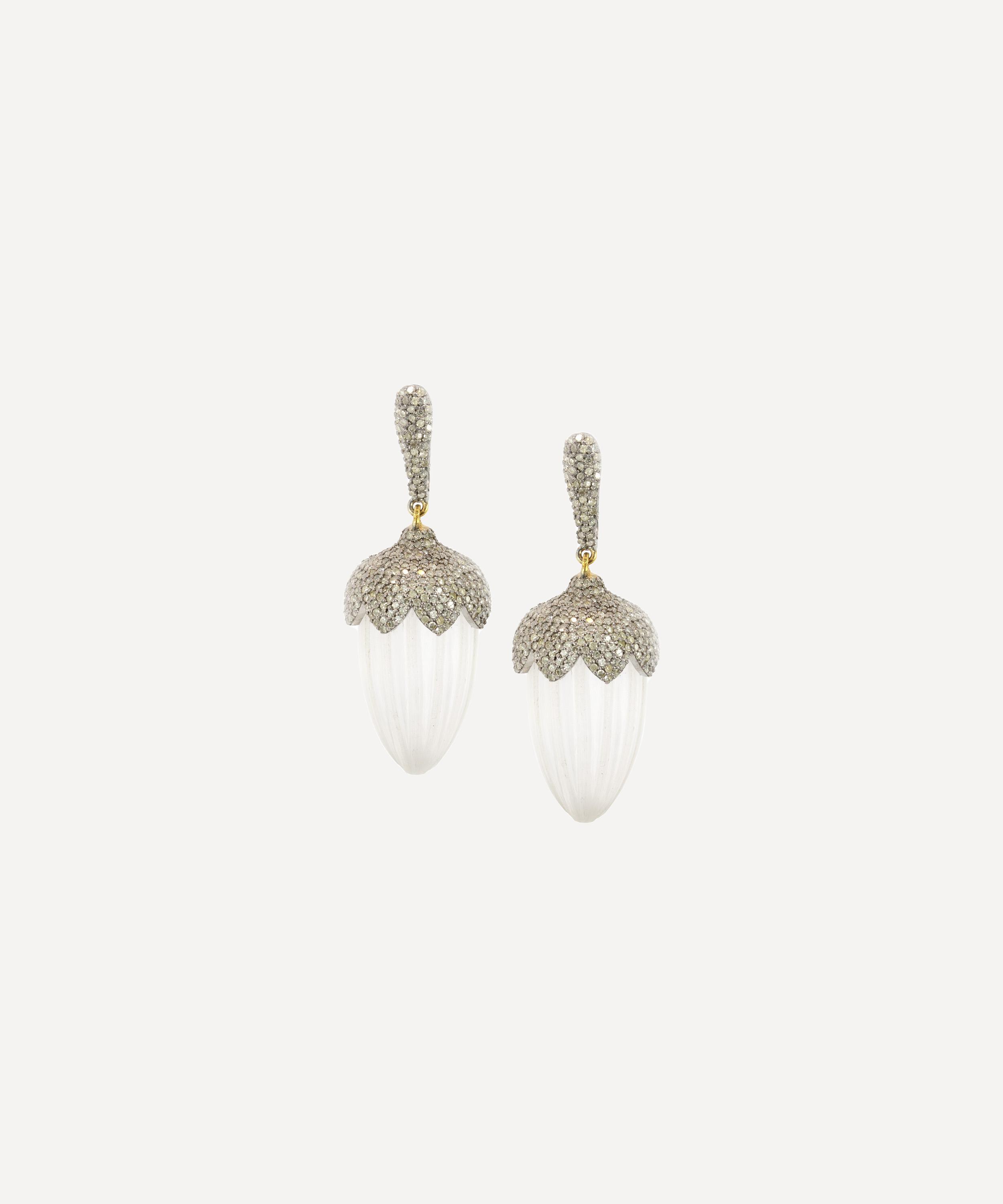 Kojis - 14ct Gold and Silver Vintage Acorn Earrings image number 0