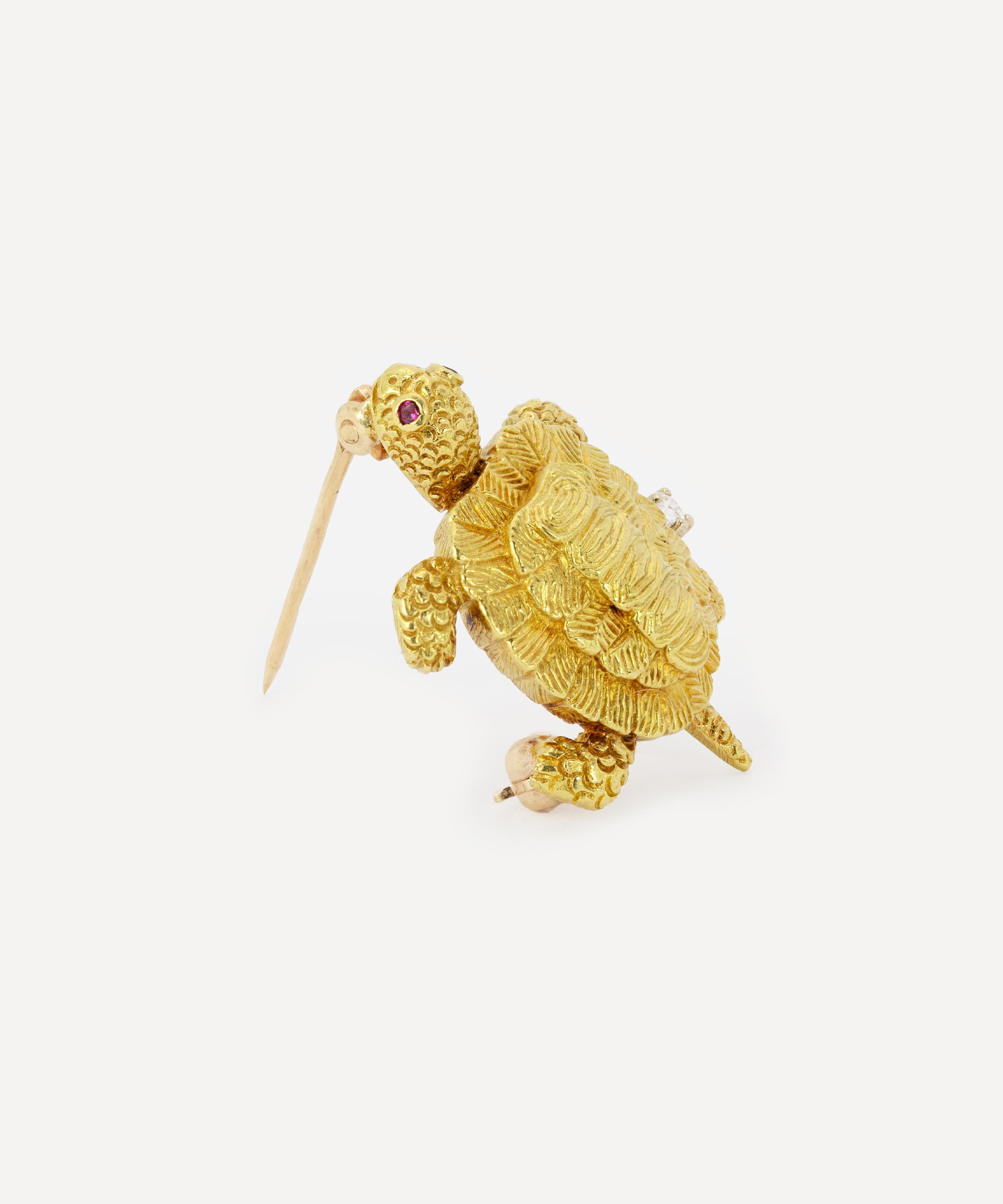 Kojis - 18ct Gold Vintage Turtle Brooch image number 1