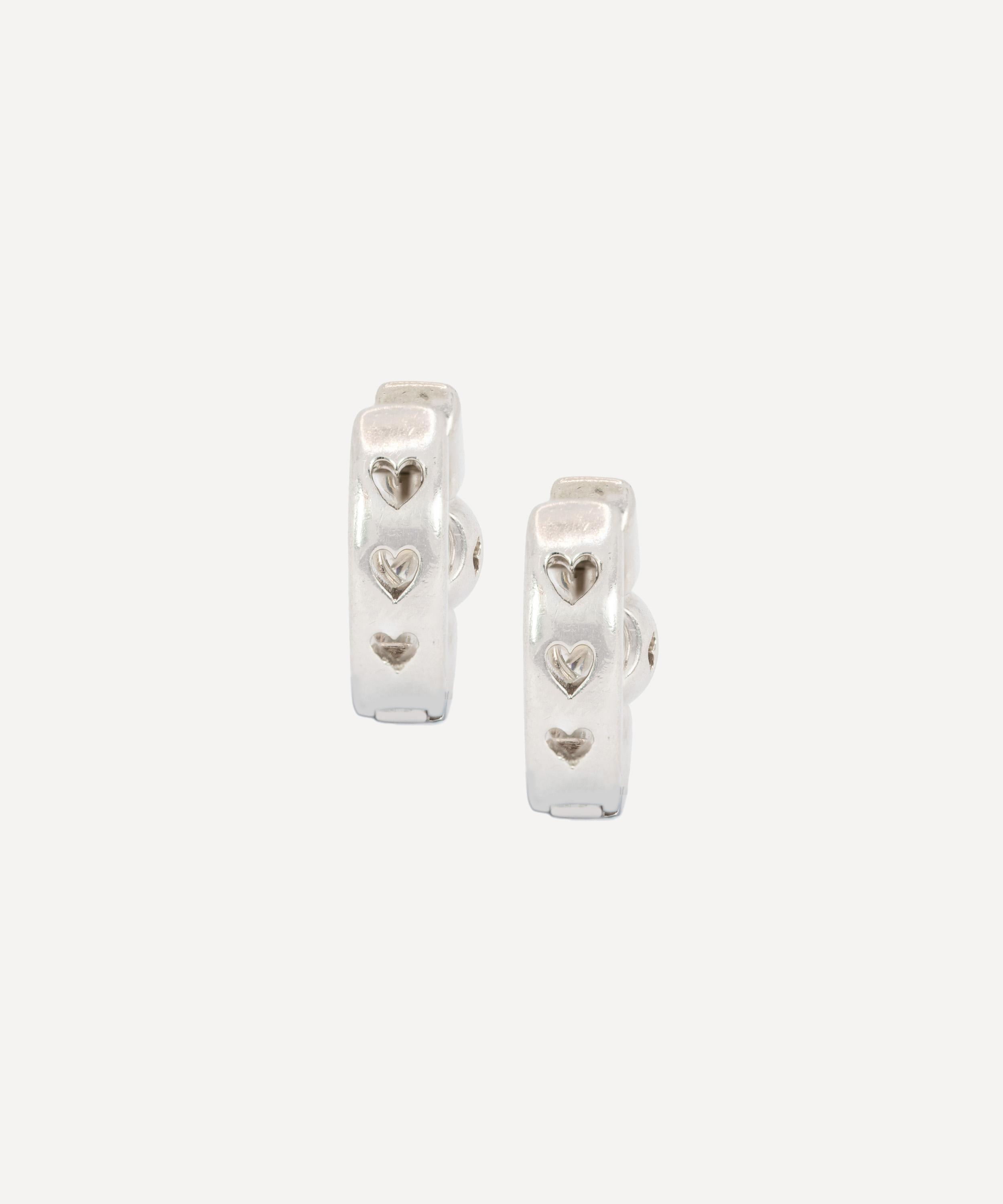 Kojis - Platinum Vintage Diamond Hoop Earrings image number 2
