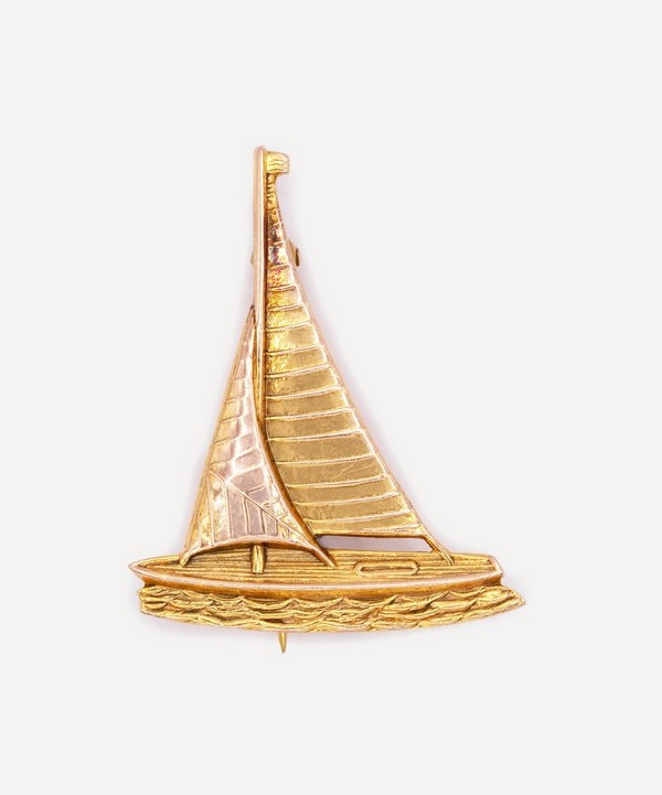 Kojis - 9ct Gold and Rose Gold Vintage Sailboat Brooch image number null