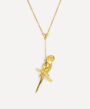Kojis - 15ct Gold Antique Enamel Parrot Pendant Necklace image number 3