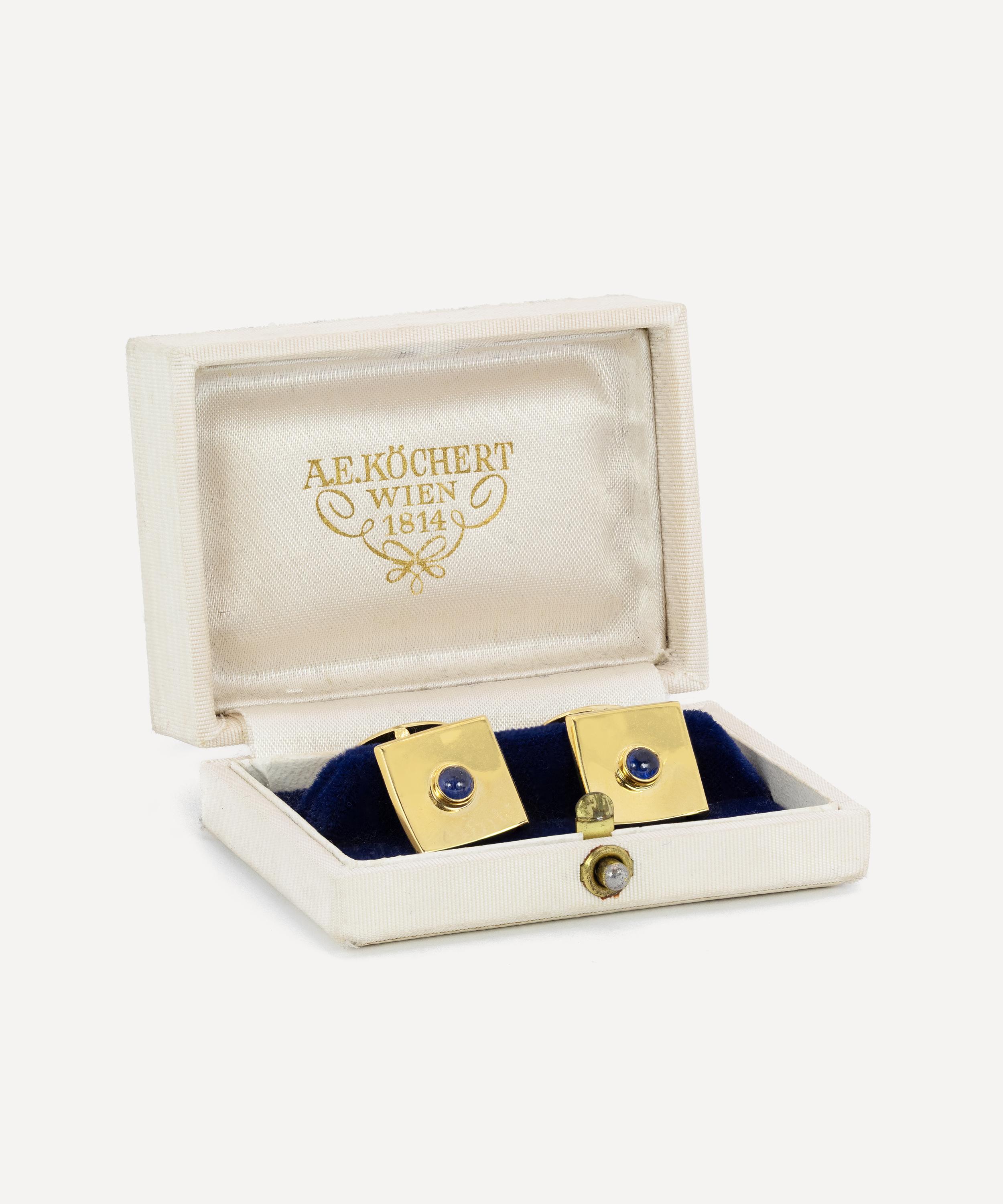 Kojis - 18ct Gold Vintage Sapphire Cufflinks image number 0