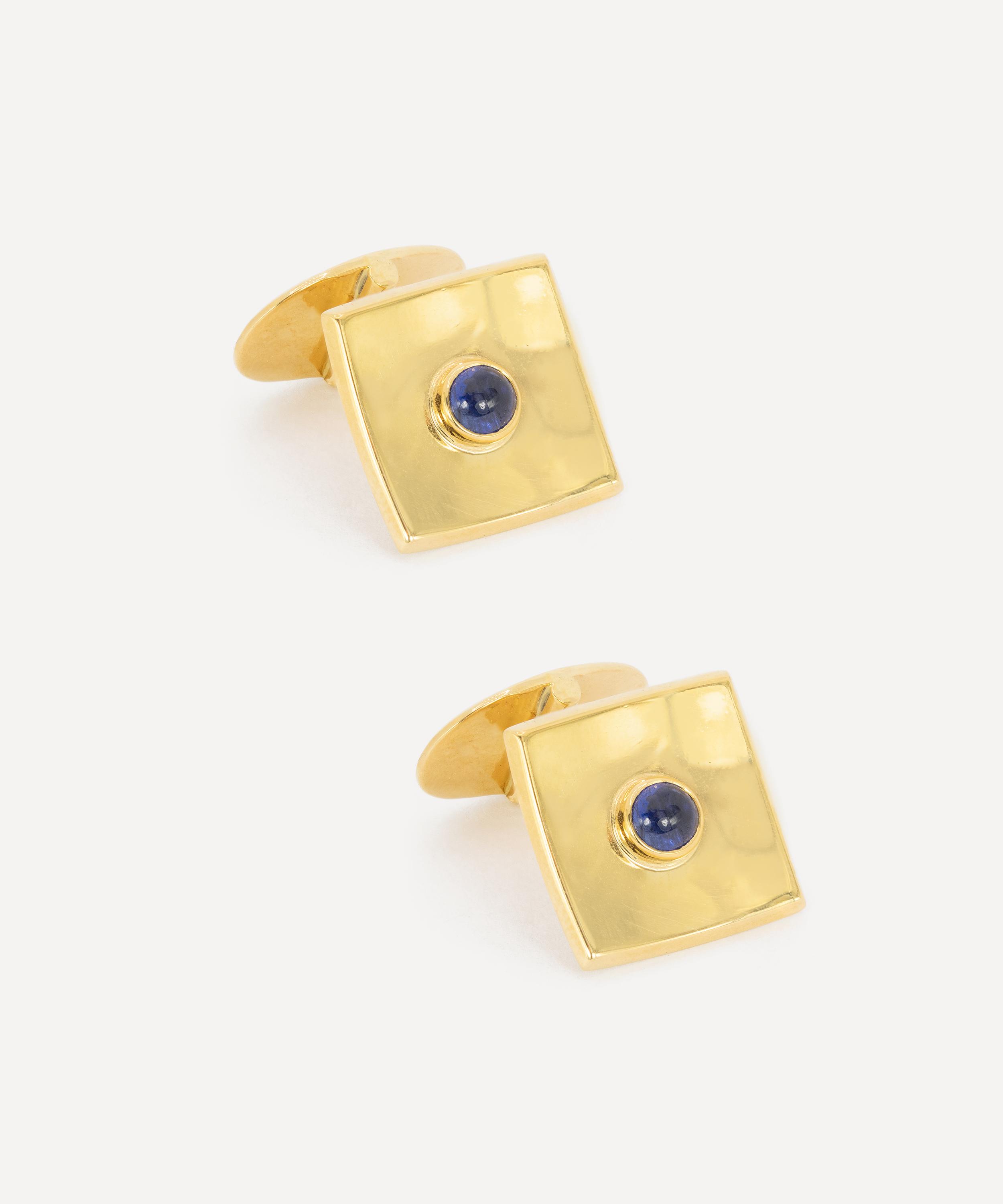 Kojis - 18ct Gold Vintage Sapphire Cufflinks image number 1