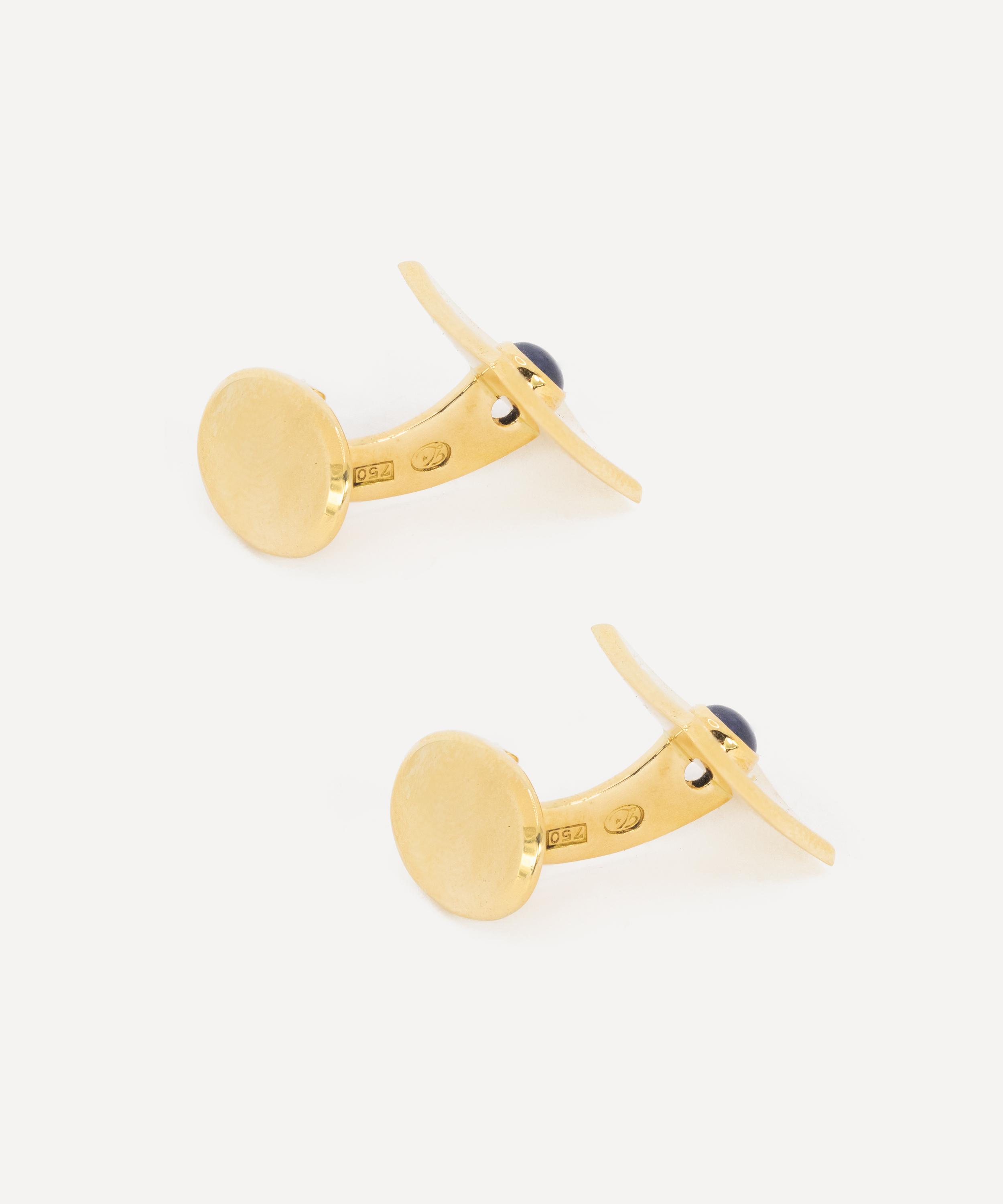 Kojis - 18ct Gold Vintage Sapphire Cufflinks image number 2