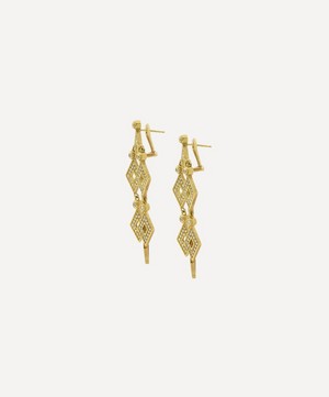 Kojis - 18ct Gold Geometric Diamond Chandelier Drop Earrings image number 2