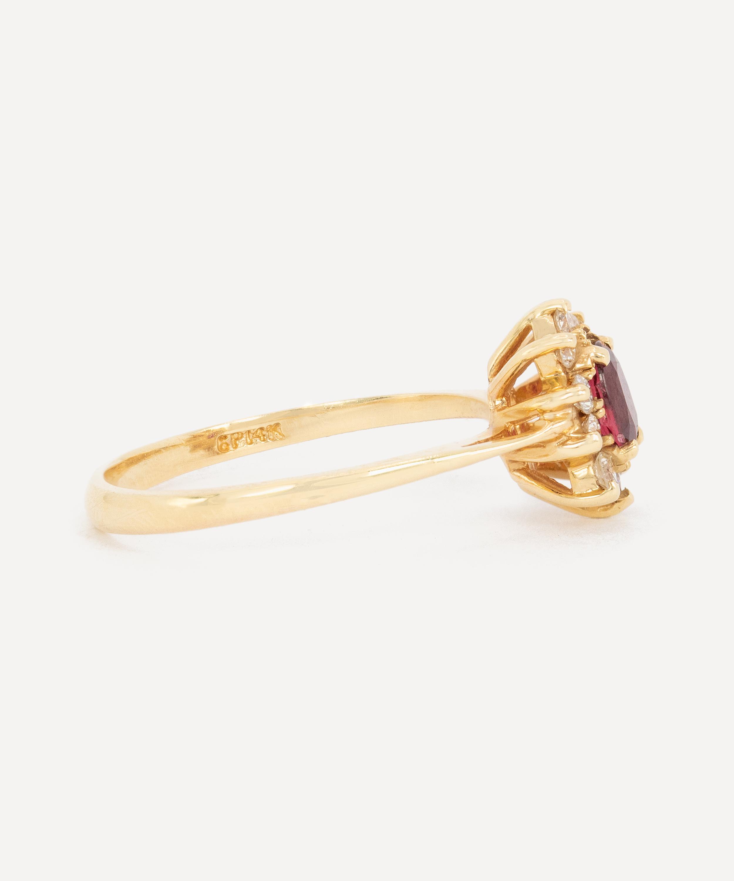 Kojis - 14ct Gold Vintage Ruby and Diamond Cluster Ring image number 2
