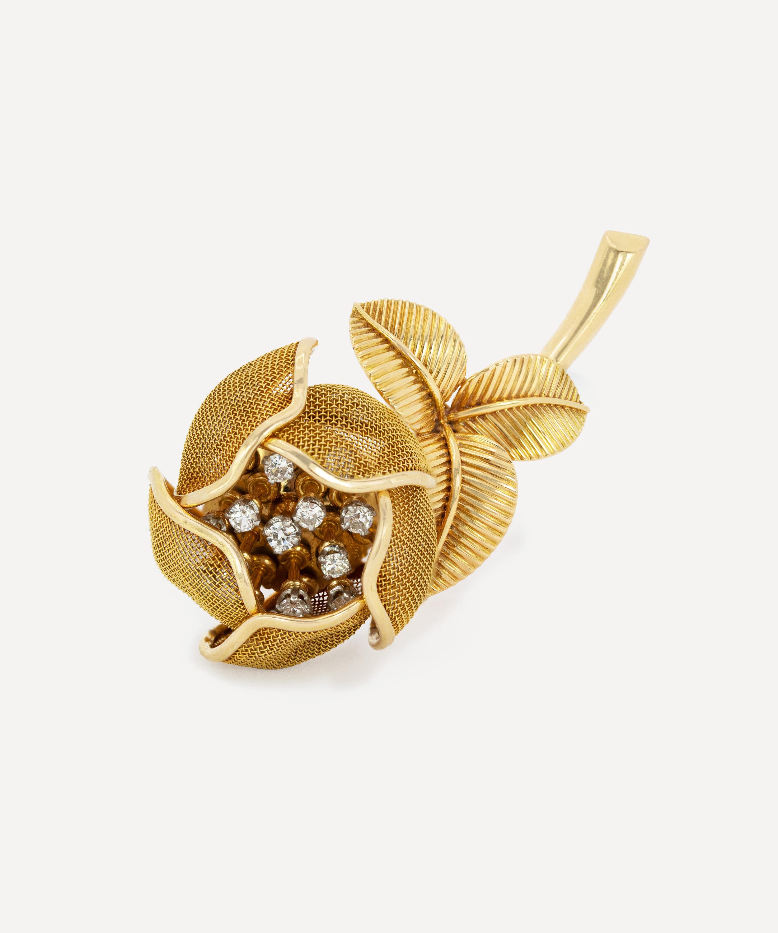 Kojis - 18ct Rose Gold Mid-Century Piaget Flower Brooch image number 2
