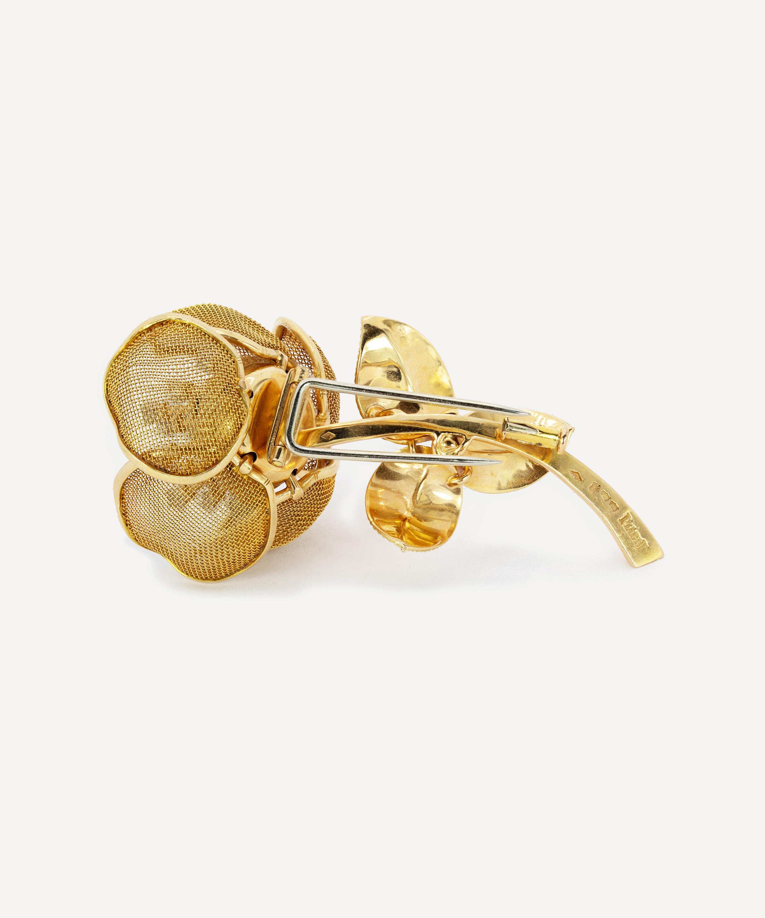 Kojis - 18ct Rose Gold Mid-Century Piaget Flower Brooch image number 3
