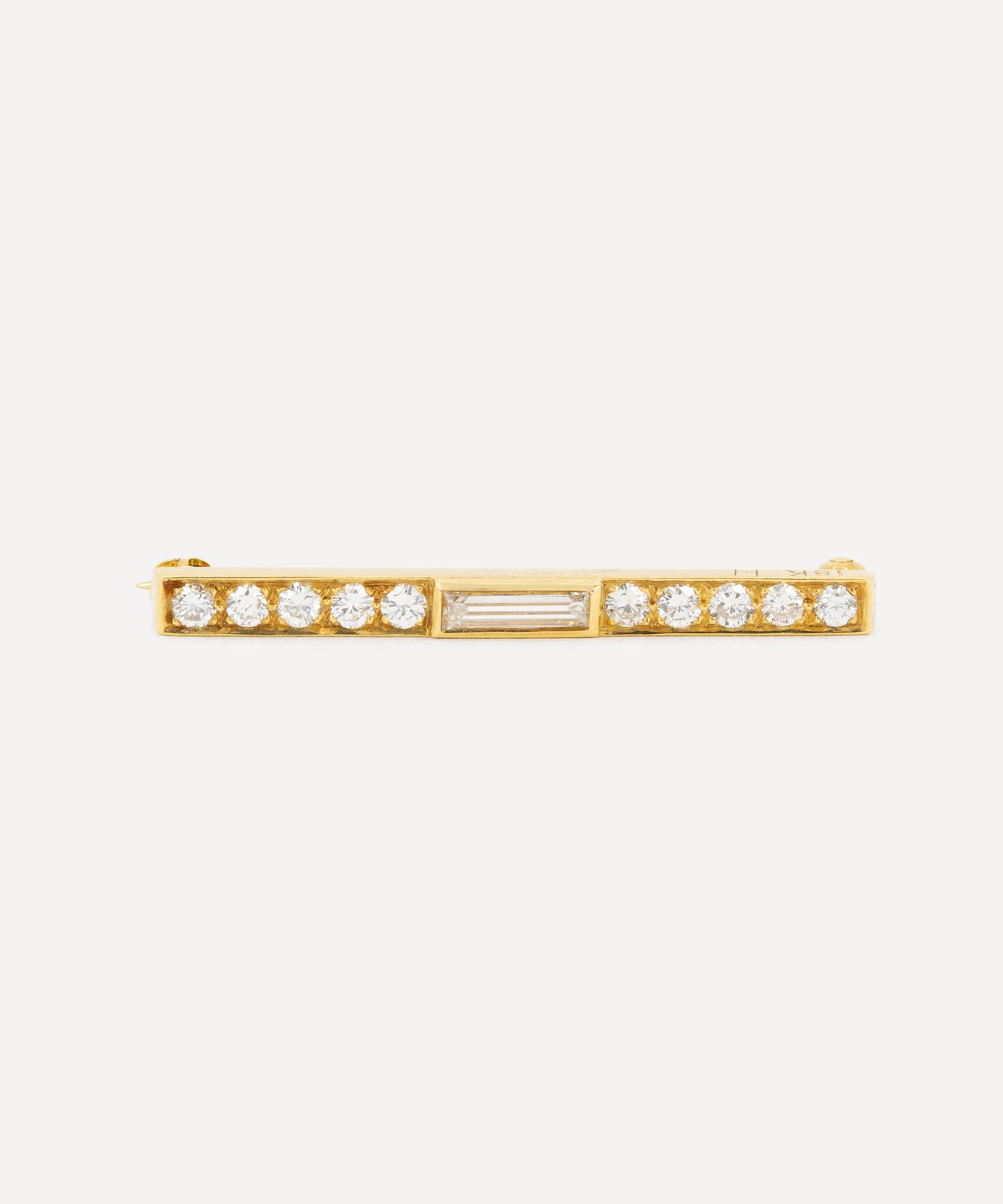 Kojis - 18ct Gold Diamond Bar Brooch image number 0