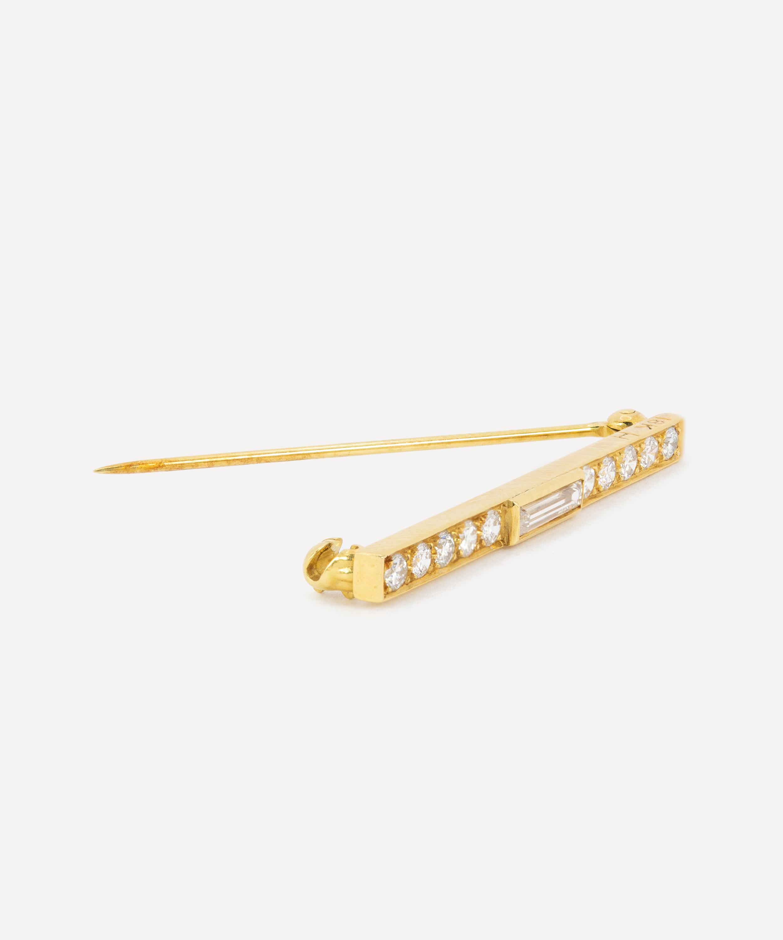 Kojis - 18ct Gold Diamond Bar Brooch image number 1