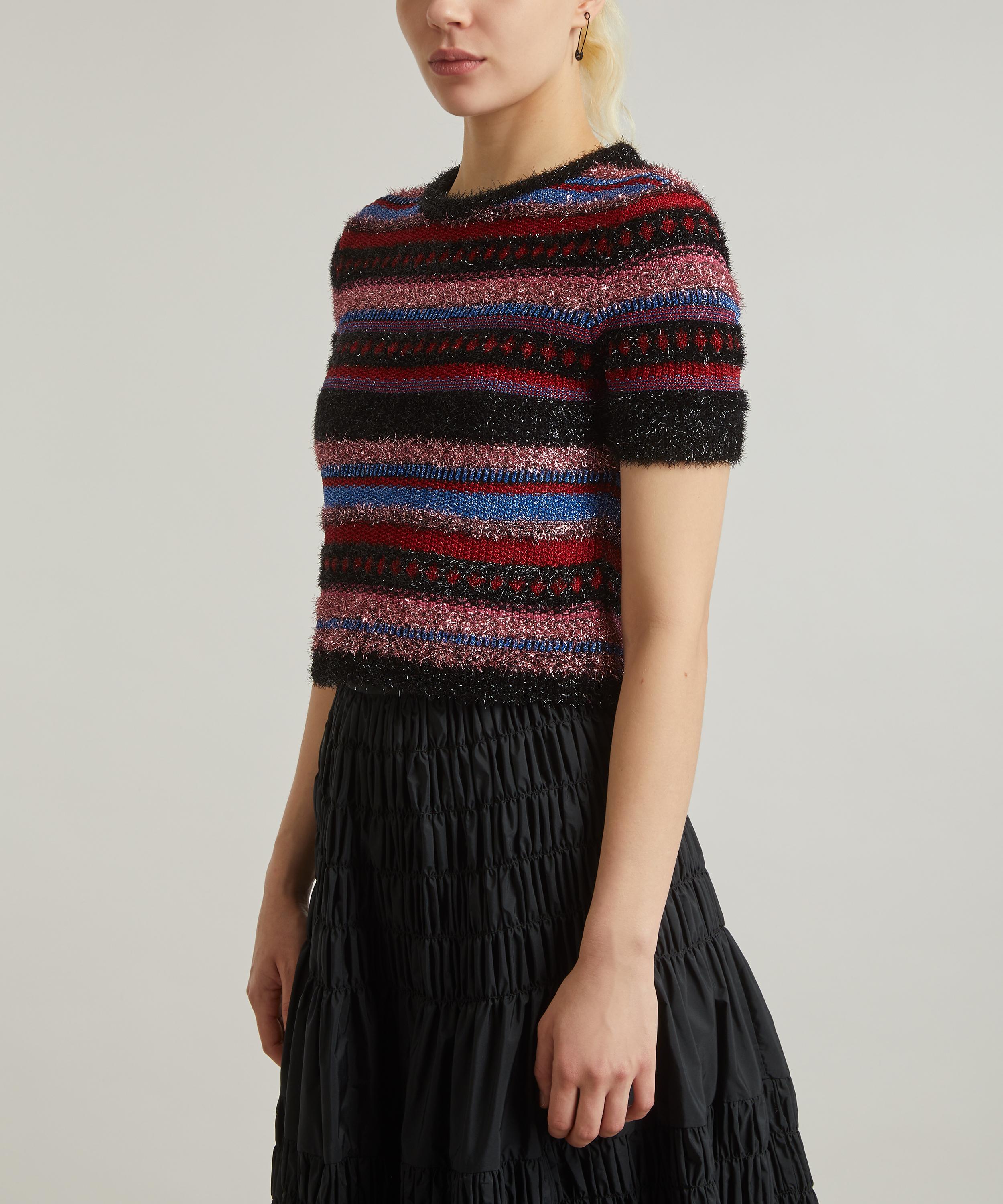 Molly Goddard Joanna Black Tinsel Knit Top | Liberty