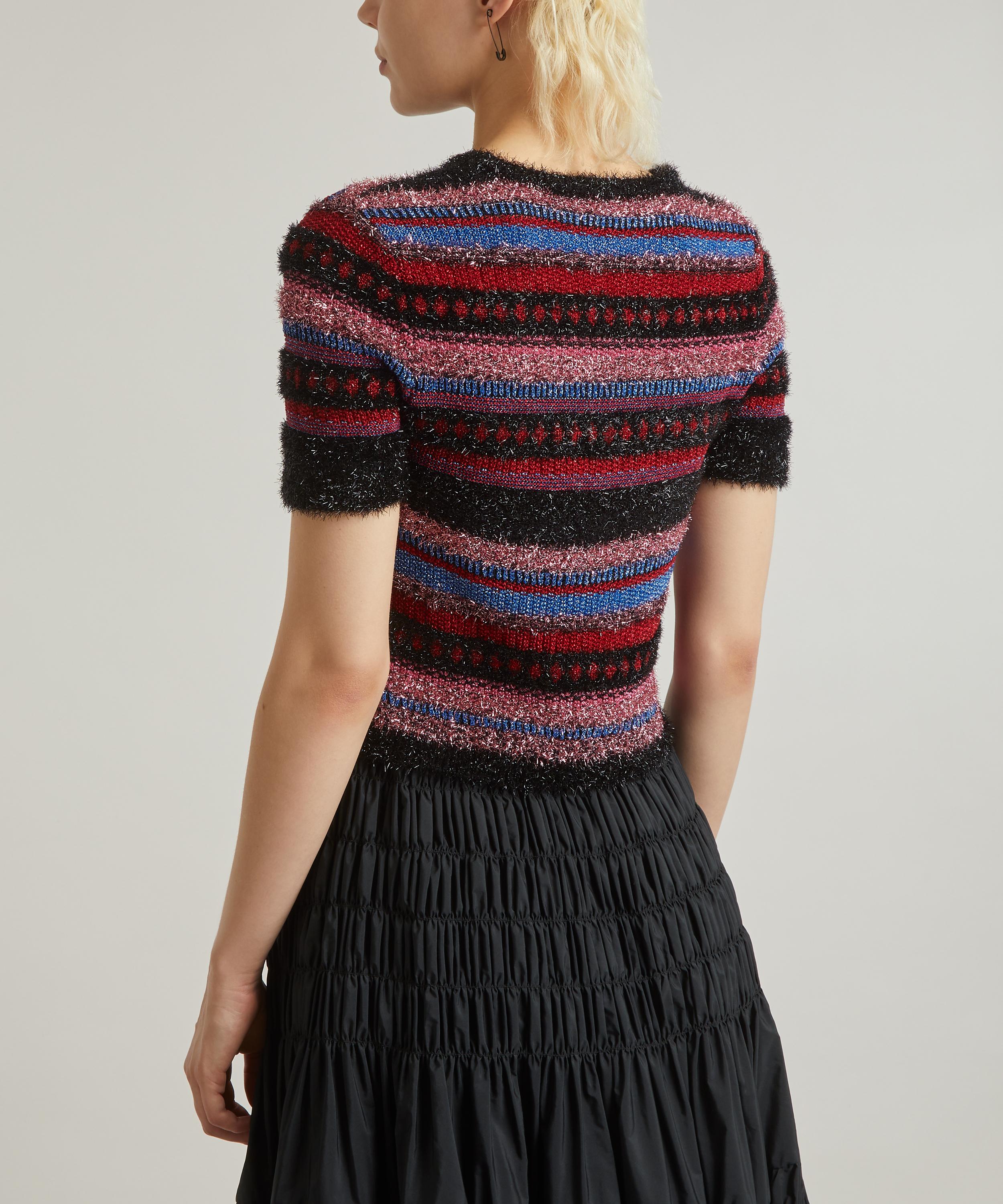 Molly Goddard Joanna Black Tinsel Knit Top | Liberty