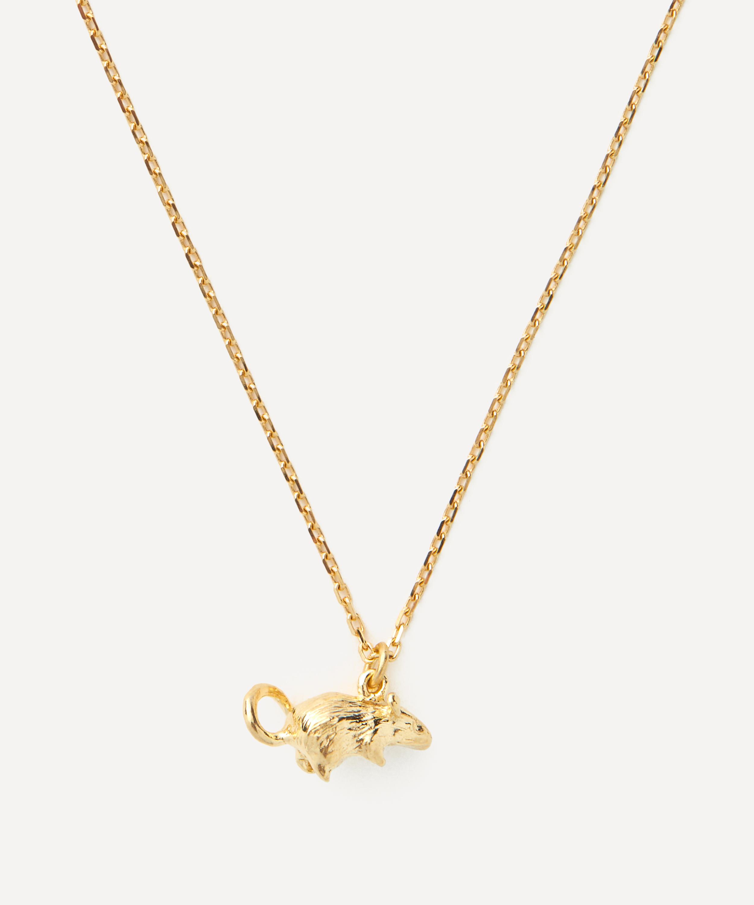 Alex Monroe - 18ct Gold Teeny Tiny Mouse Pendant Necklace image number 0