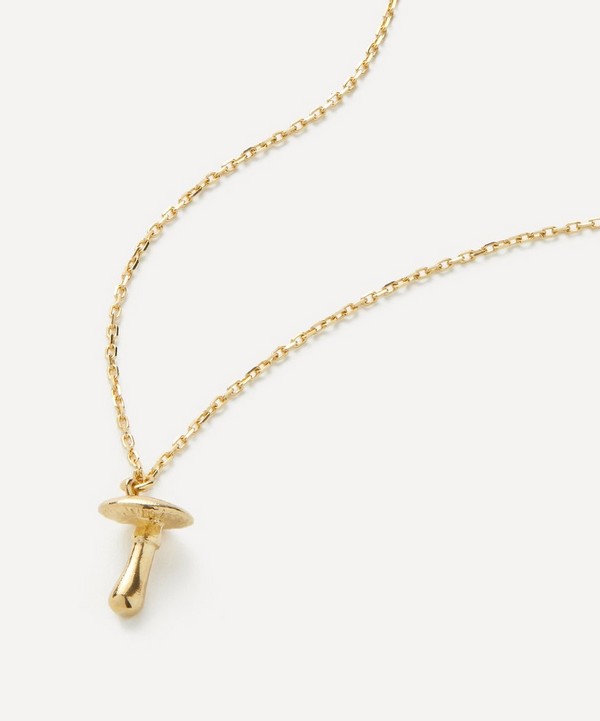 Alex Monroe - 18ct Gold Teeny Tiny Mushroom Pendant Necklace image number null