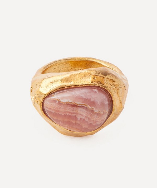 Alighieri - 24ct Gold-Plated The Skies Ablaze Rhodochrosite Ring image number null