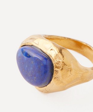 Alighieri - 24ct Gold-Plated The Horizon Calling Lapis Lazuli Ring image number 2