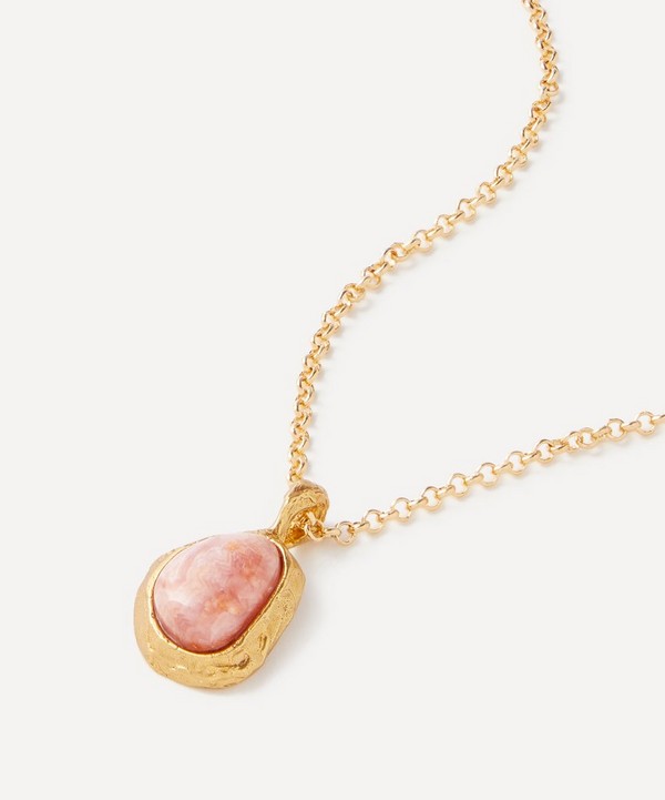 Alighieri - 24ct Gold-Plated The Droplet of Skies Rhodochrosite Necklace image number null