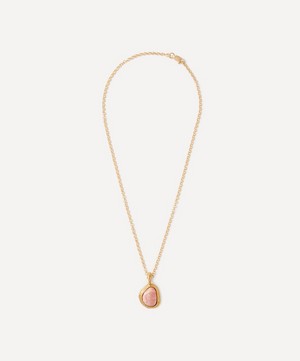 Alighieri - 24ct Gold-Plated The Droplet of Skies Rhodochrosite Necklace image number 2
