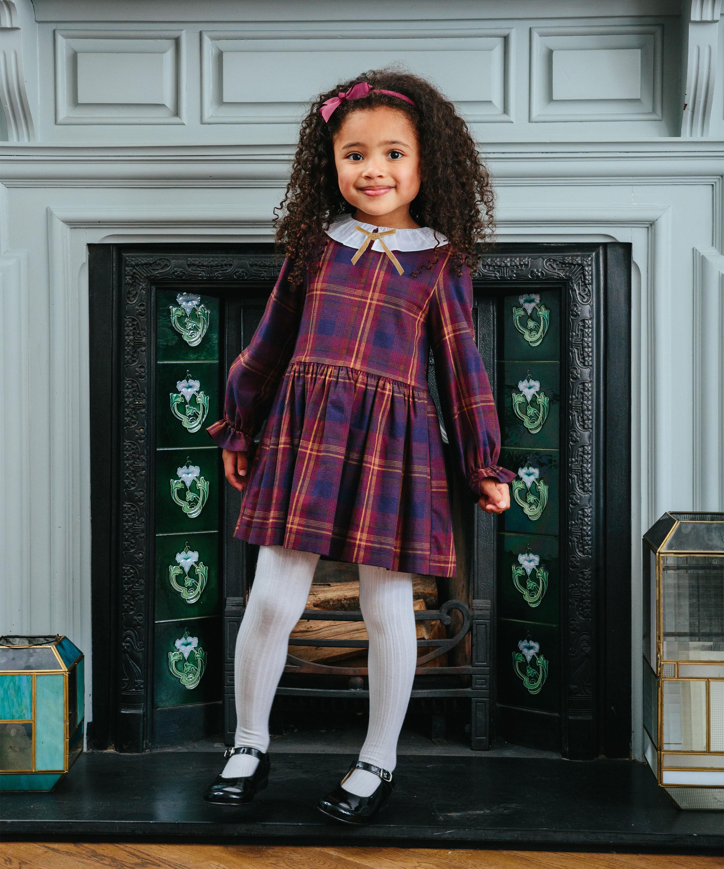 white christmas dresses Girls Pleated Dress main image 1
