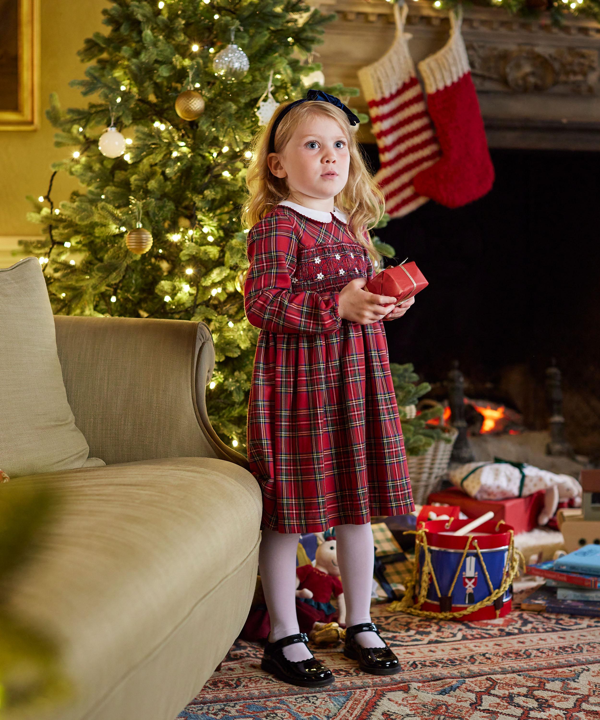 Plaid smocked sale christmas dress