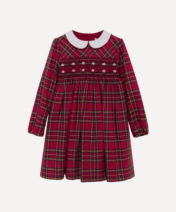 Trotters - Charlottle Tartan Smocked Dress 6-11 Years image number null