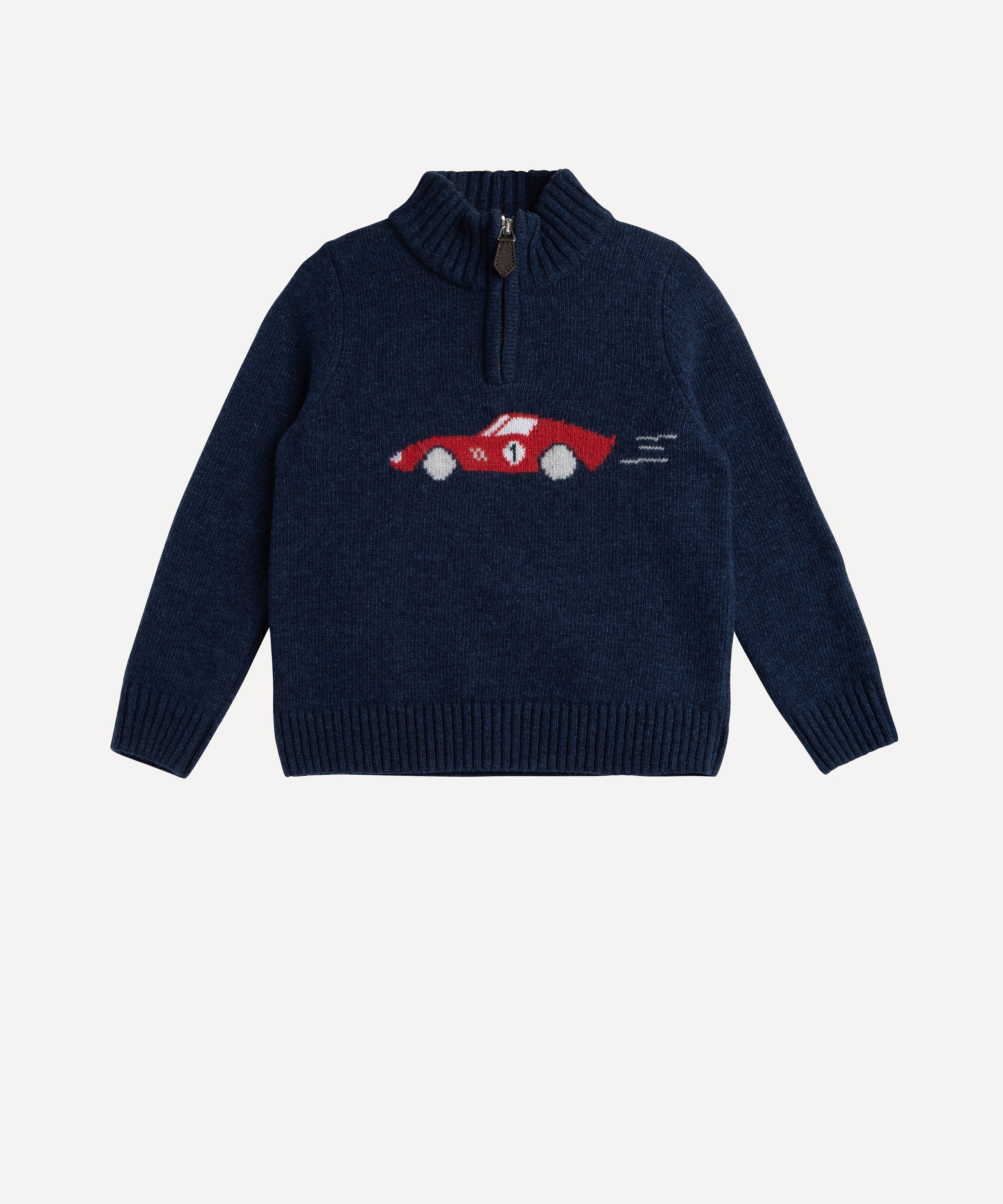 Trotters - Sebastian Car Half Zip Jumper 6-11 Years image number 0