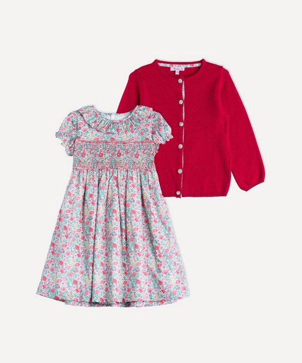 Trotters - Florence Willow Smocked Dress and Cardigan Set 2-5 Years