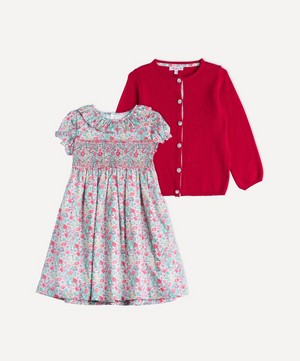 Trotters - Florence Willow Smocked Dress and Cardigan Set 2-5 Years image number 0