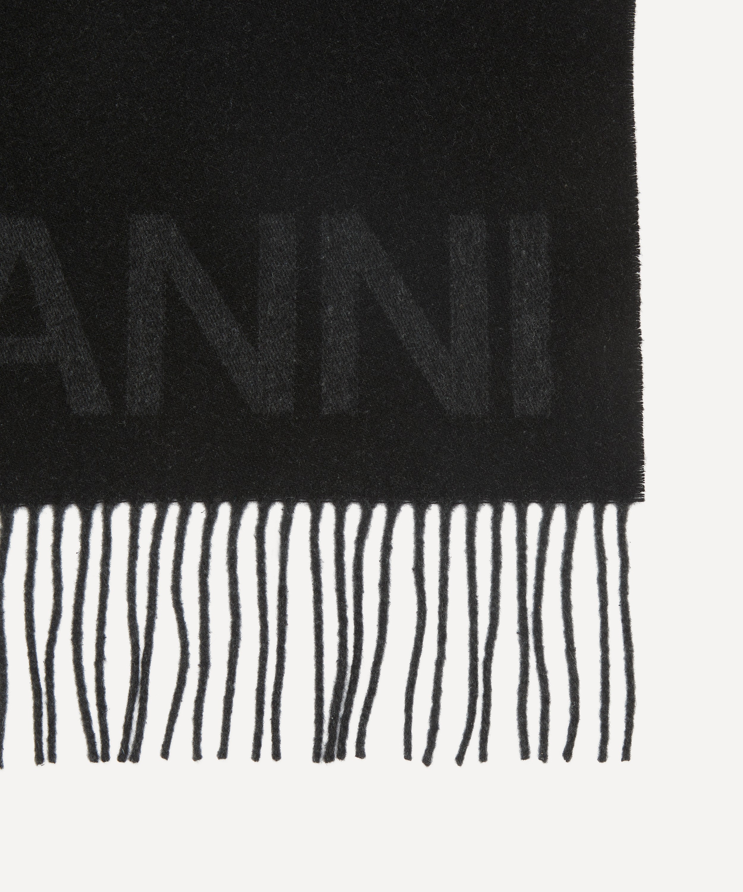 Ganni - Fringed Wool Scarf image number 2