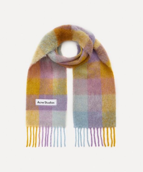Acne Studios - Wool-Mohair Checked Scarf image number null