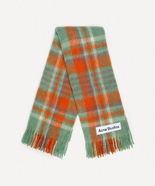 Acne Studios - Oversized Wool-Mohair Check Scarf image number null