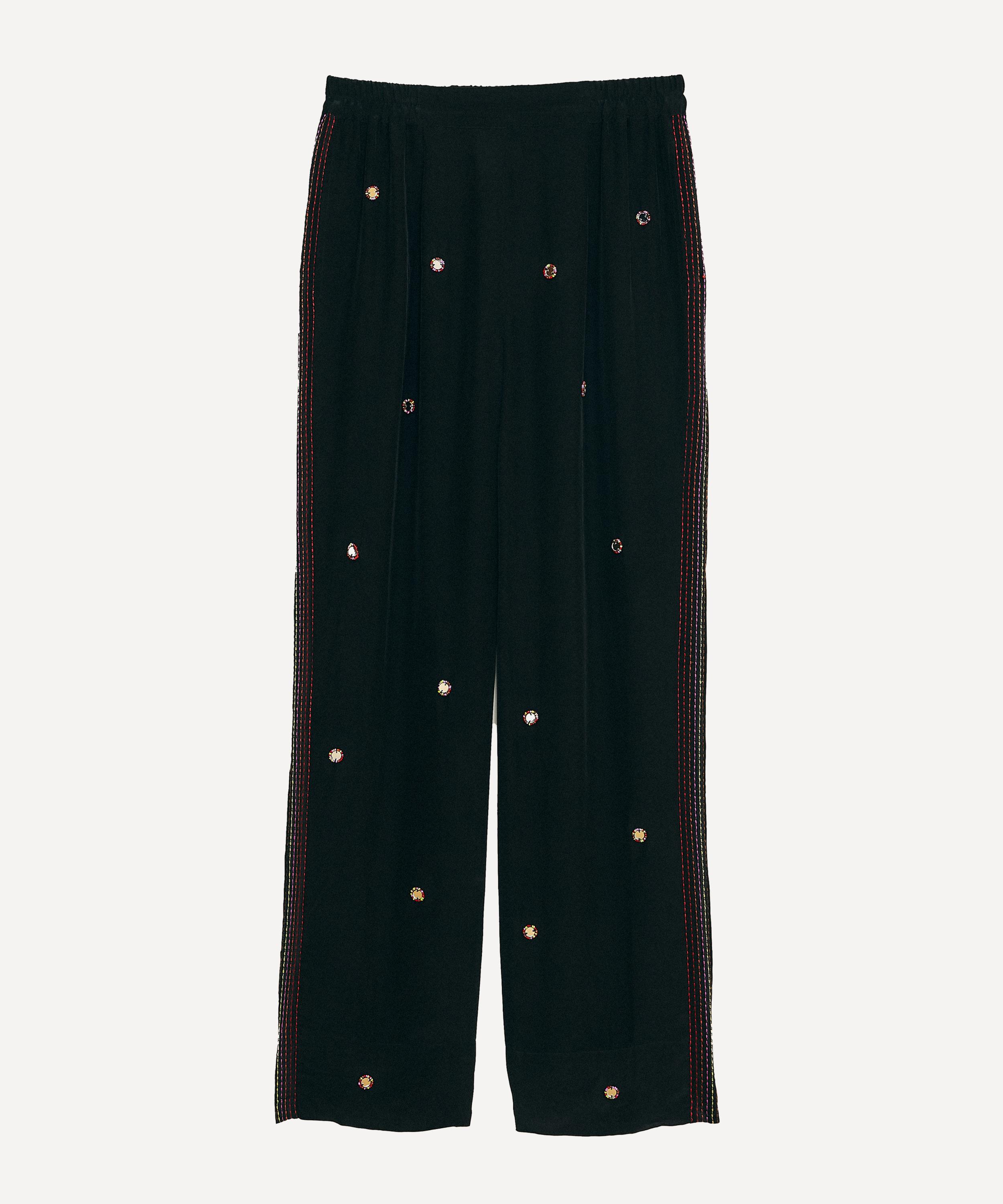 FARM Rio - Black Rainbow Beaded Mirror Trim Trousers image number 0