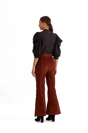 FARM Rio - Brown Flare Trousers image number 2