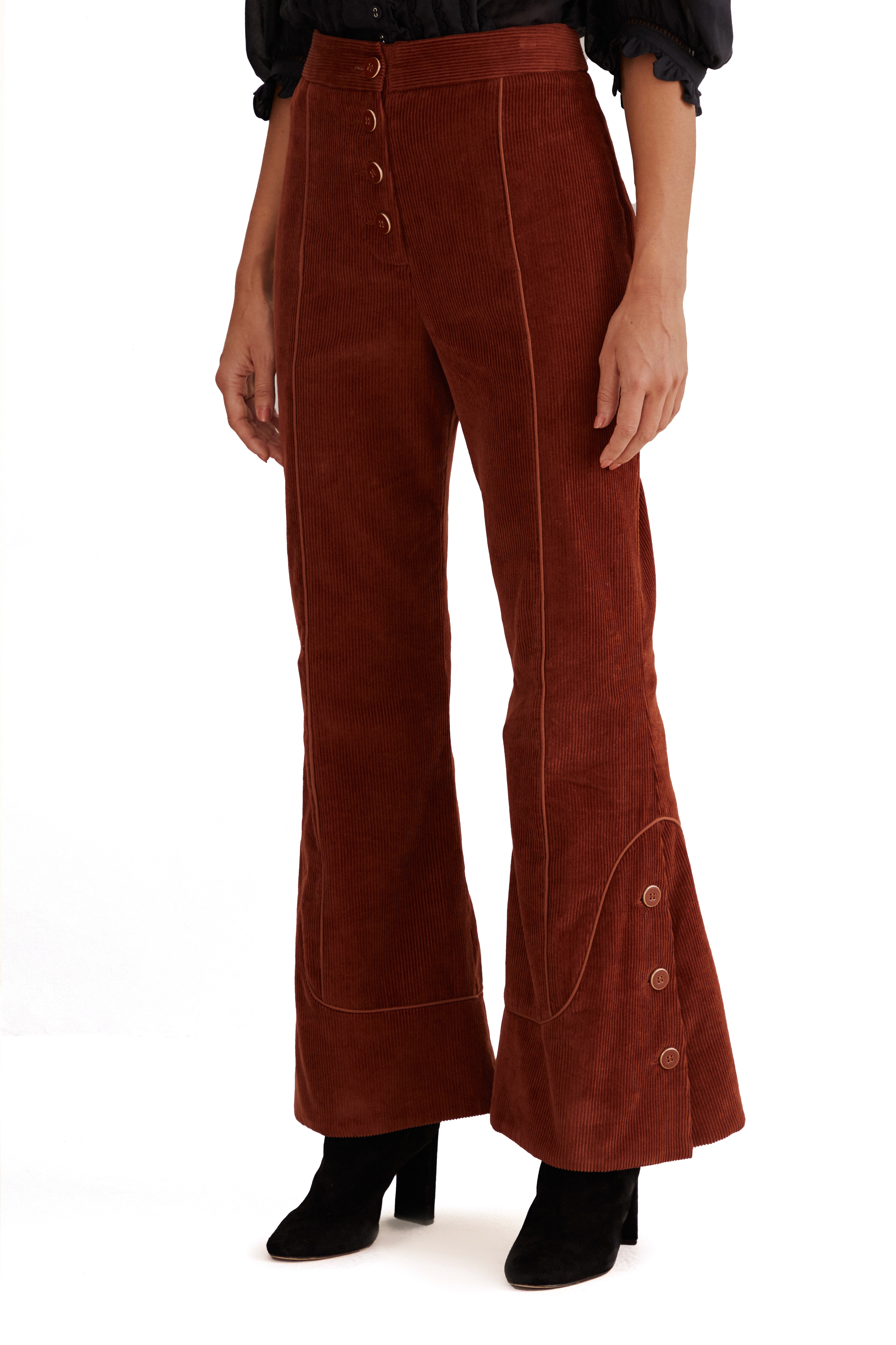 FARM Rio - Brown Flare Trousers image number 3