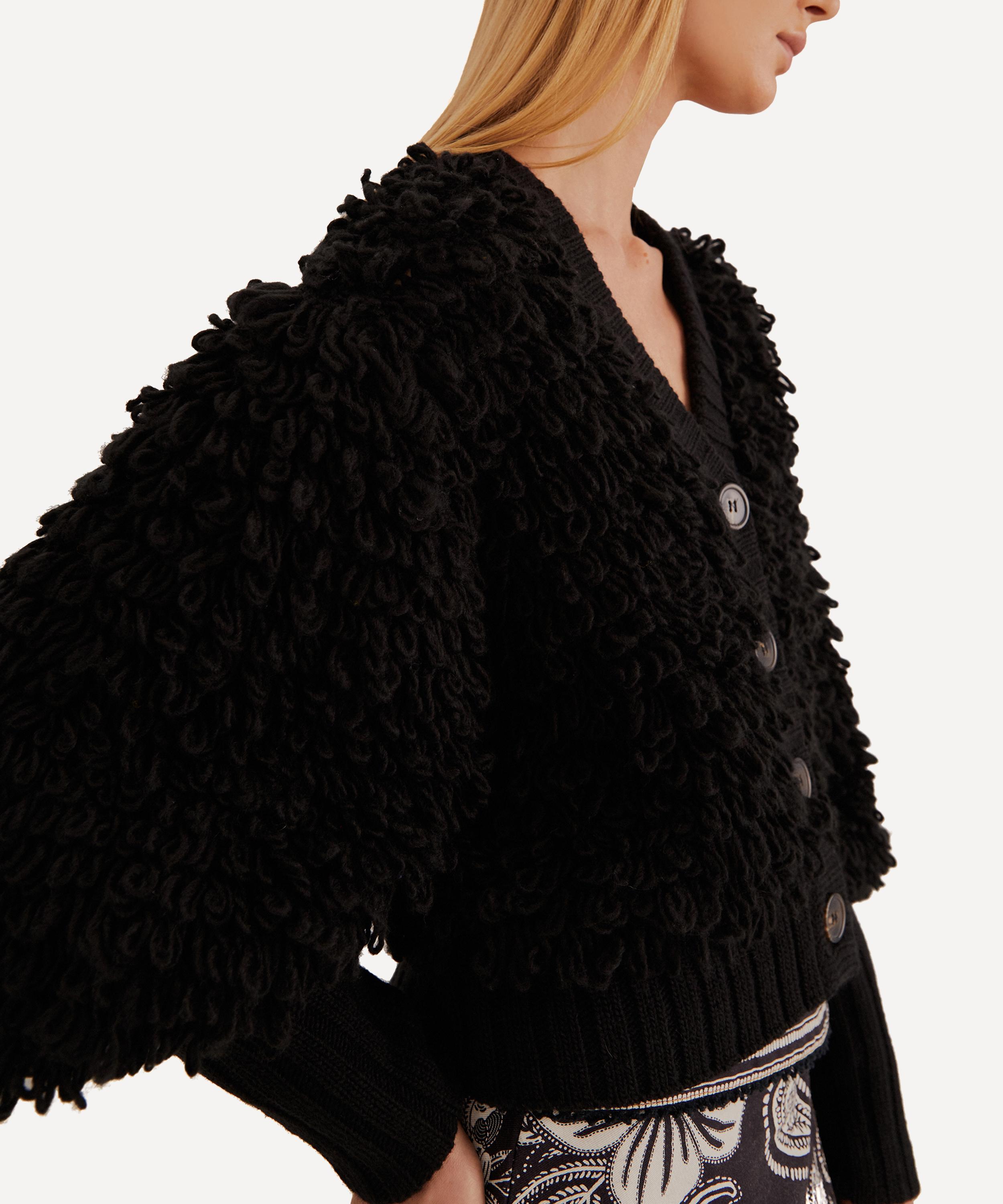 FARM Rio - Black Textured V-Neck Cardigan image number 3