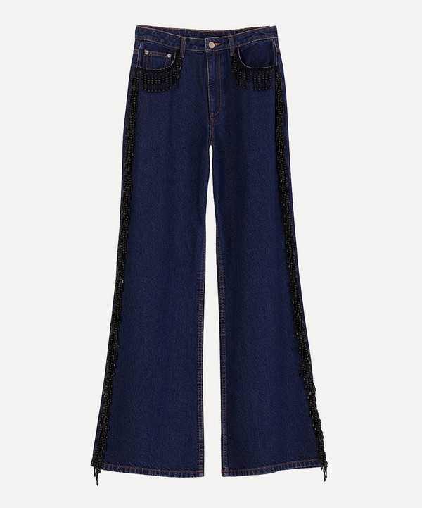 FARM Rio - Fringe Beaded Wide Jeans