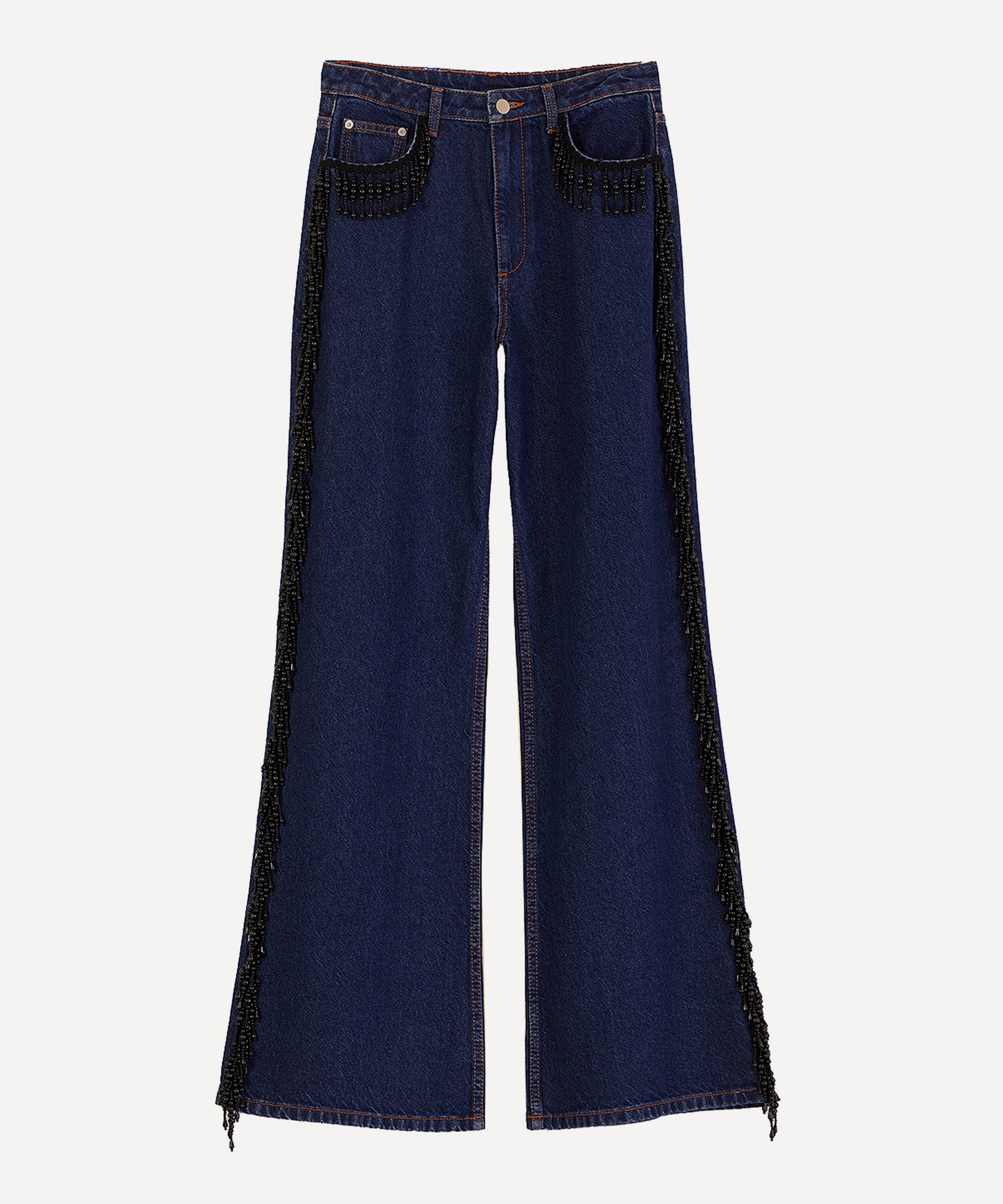FARM Rio - Fringe Beaded Wide Jeans image number 0