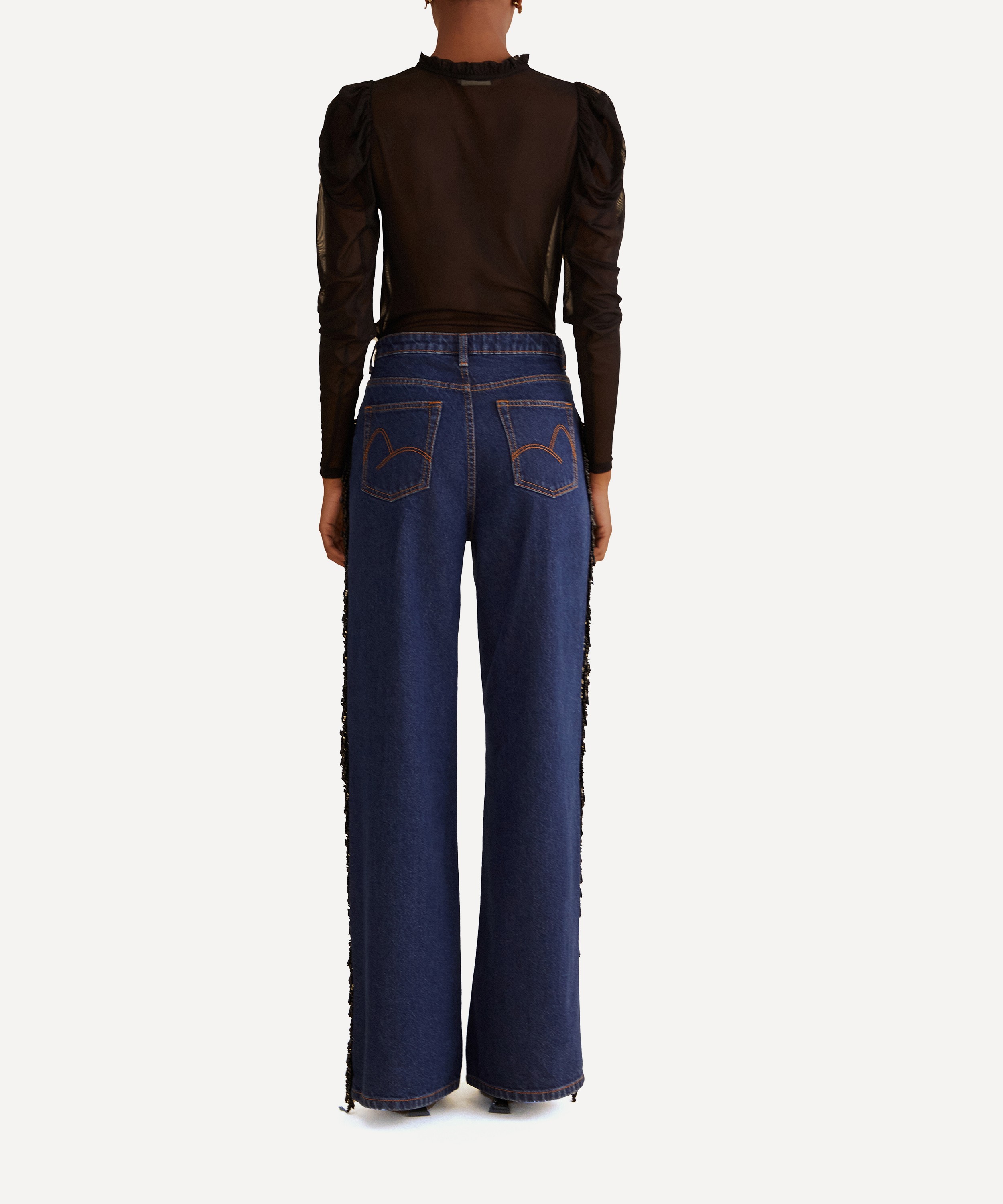 FARM Rio - Fringe Beaded Wide Jeans image number 2