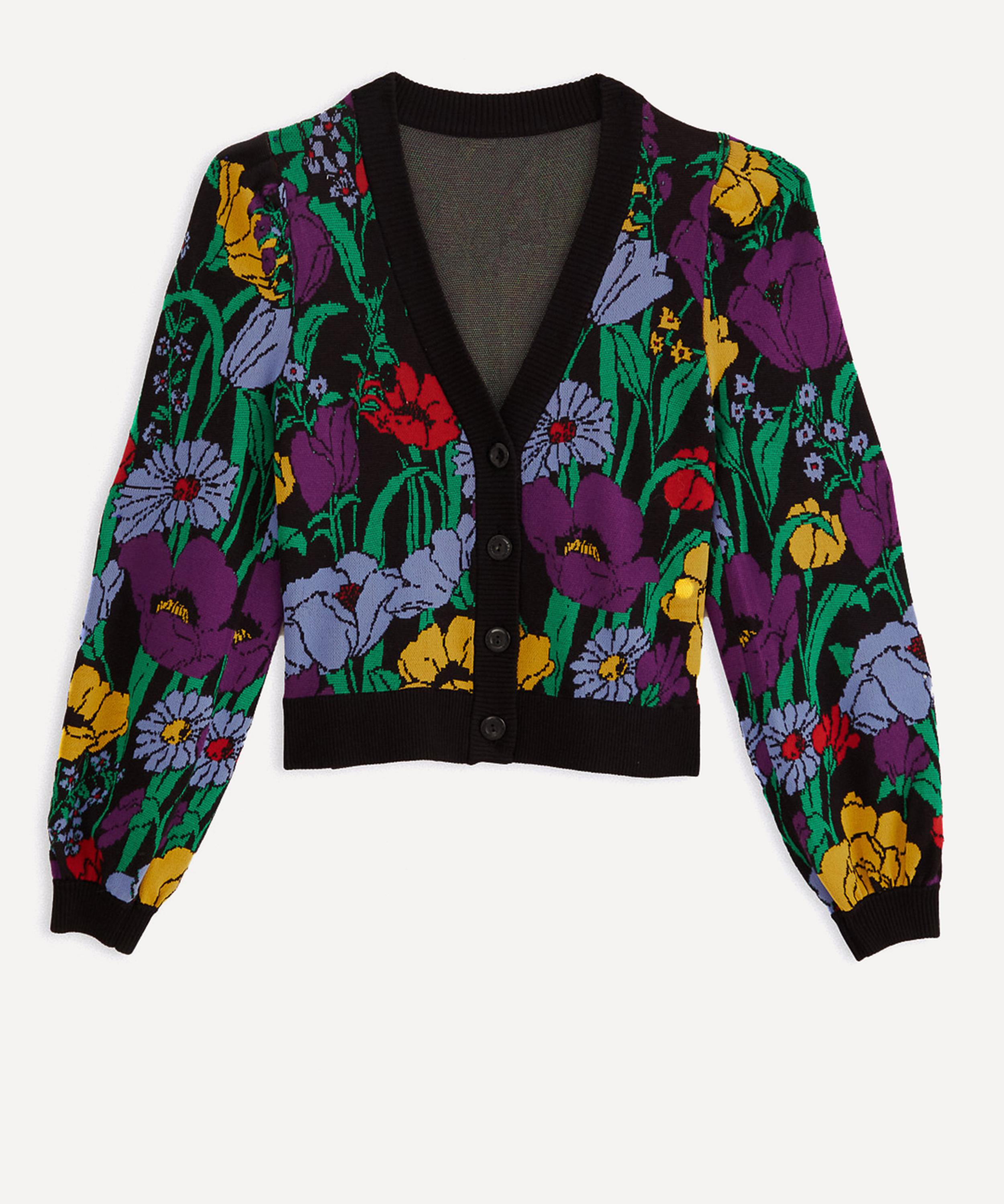 FARM Rio - Black Bucolic Garden Knit Cardigan image number 0