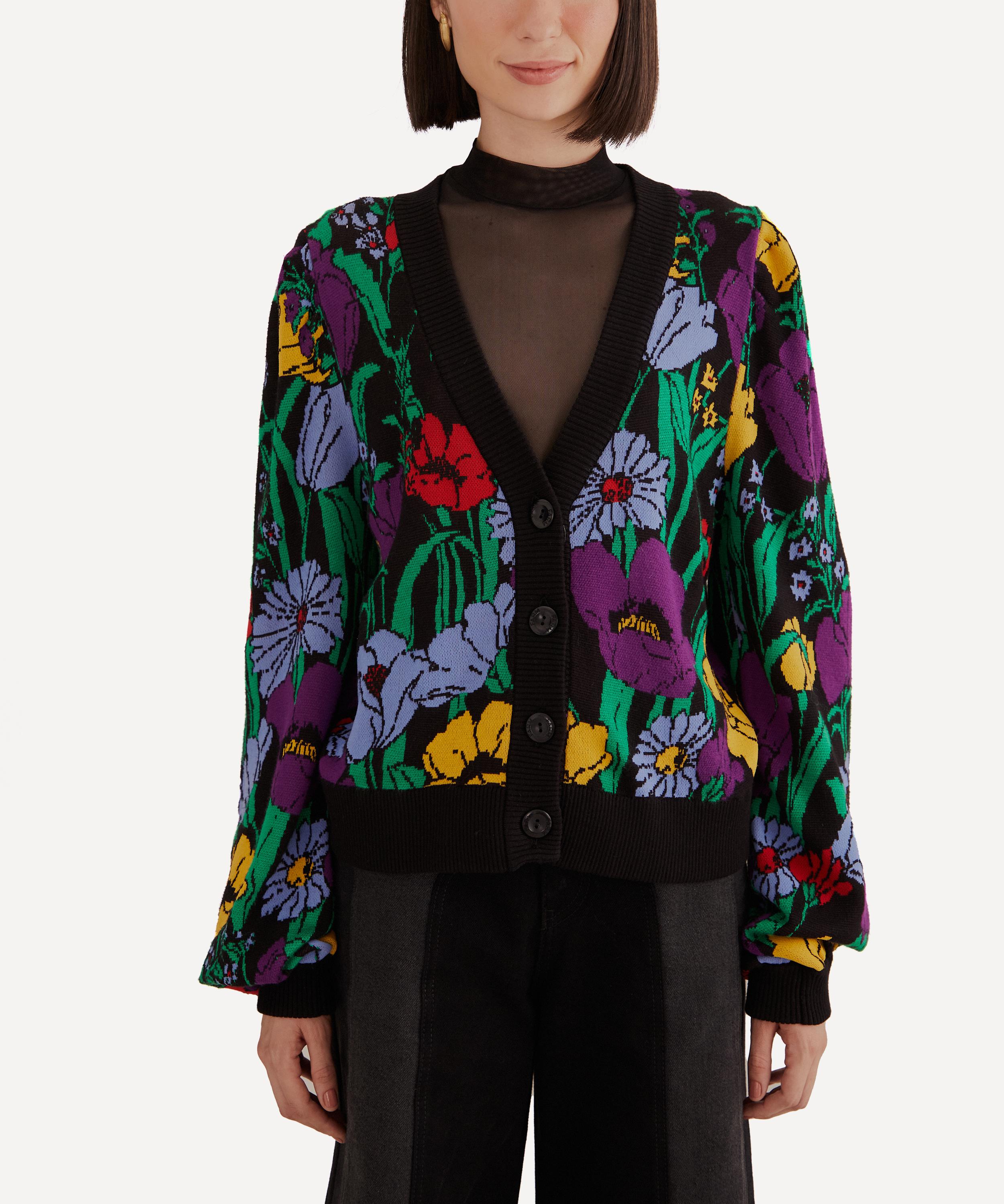 FARM Rio - Black Bucolic Garden Knit Cardigan image number 1