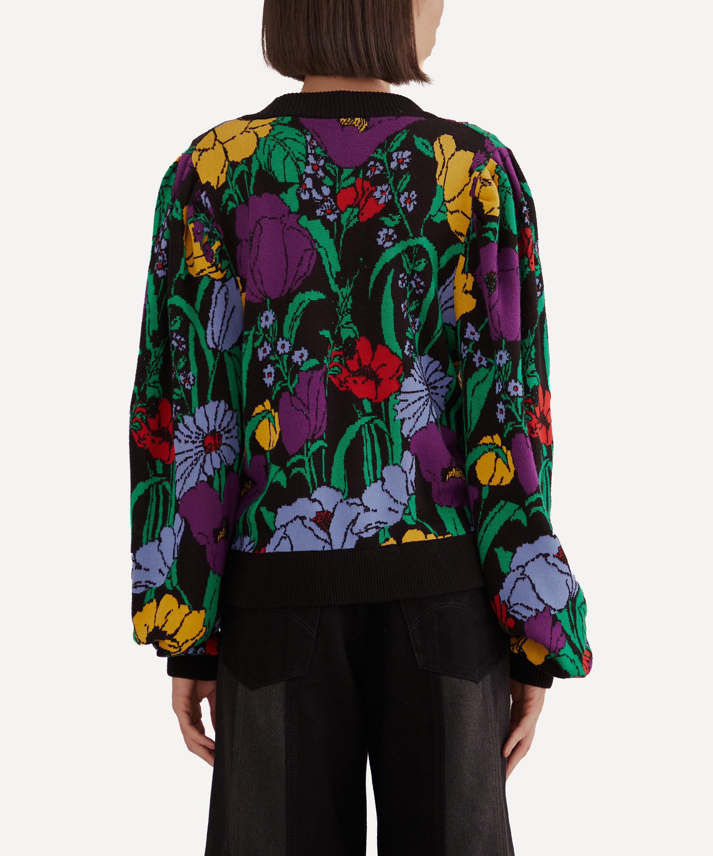 FARM Rio - Black Bucolic Garden Knit Cardigan image number 2