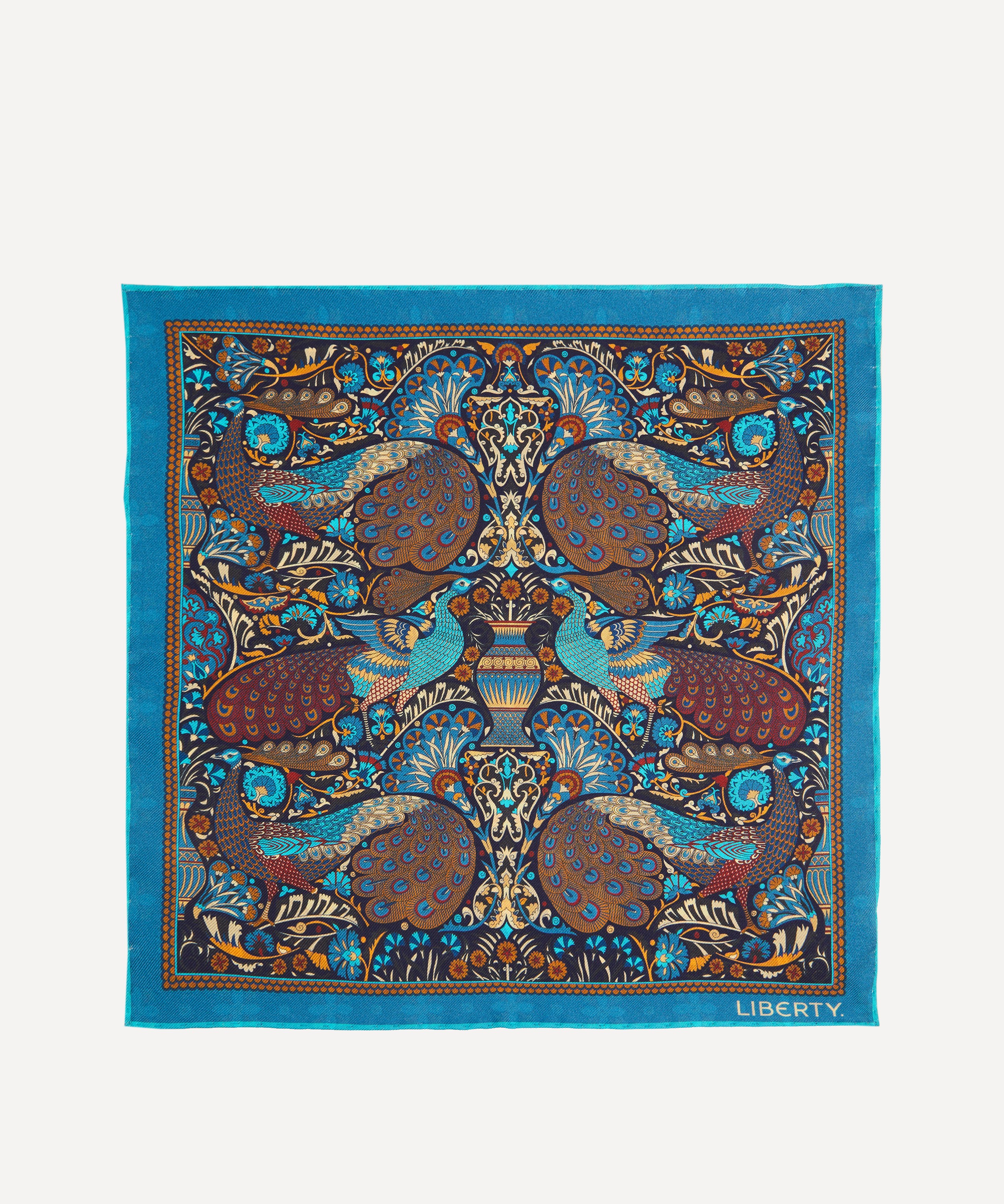 Liberty - Peacock Garden Silk Pocket Square image number 2