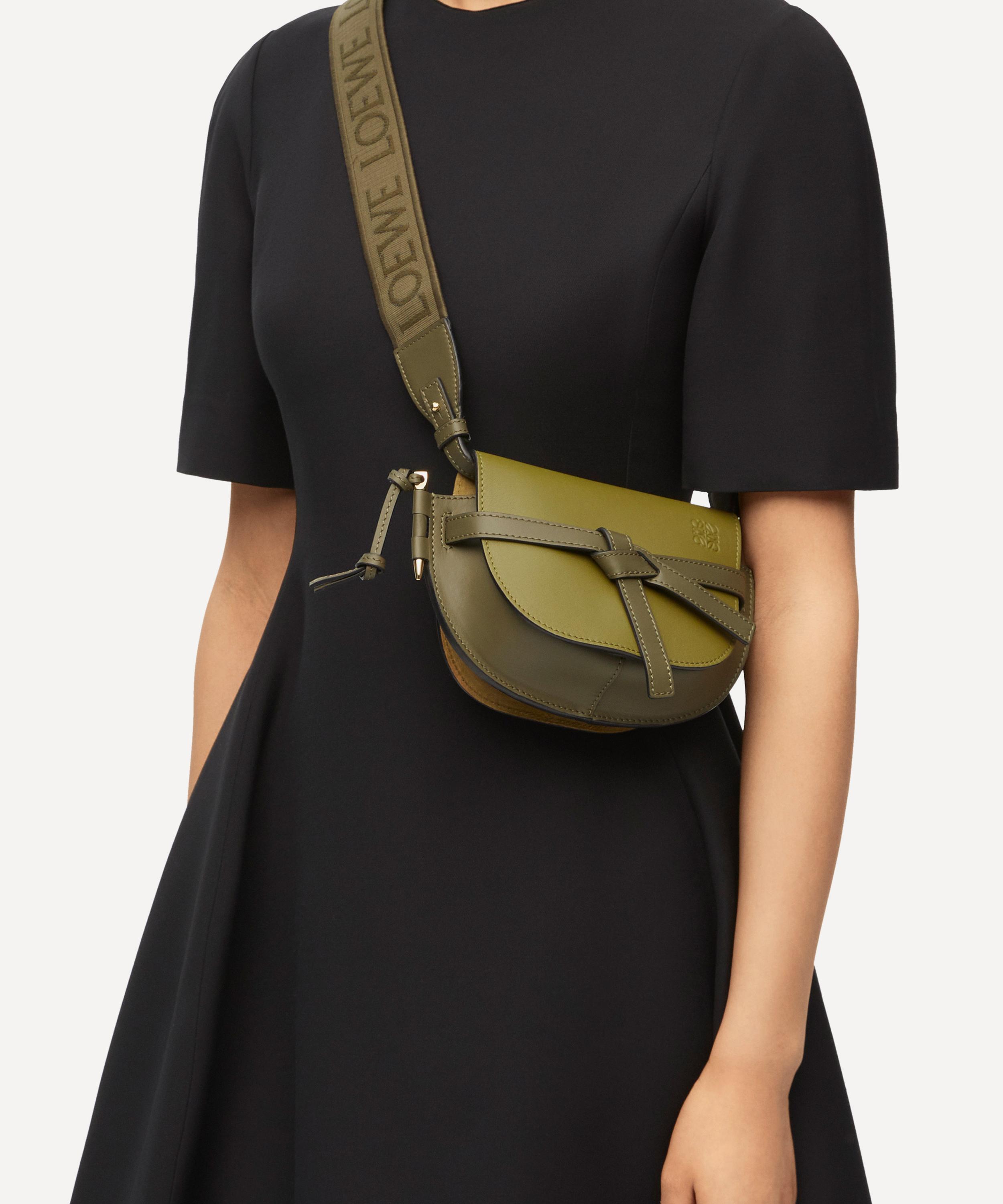 Green Gate mini leather cross-body bag, LOEWE