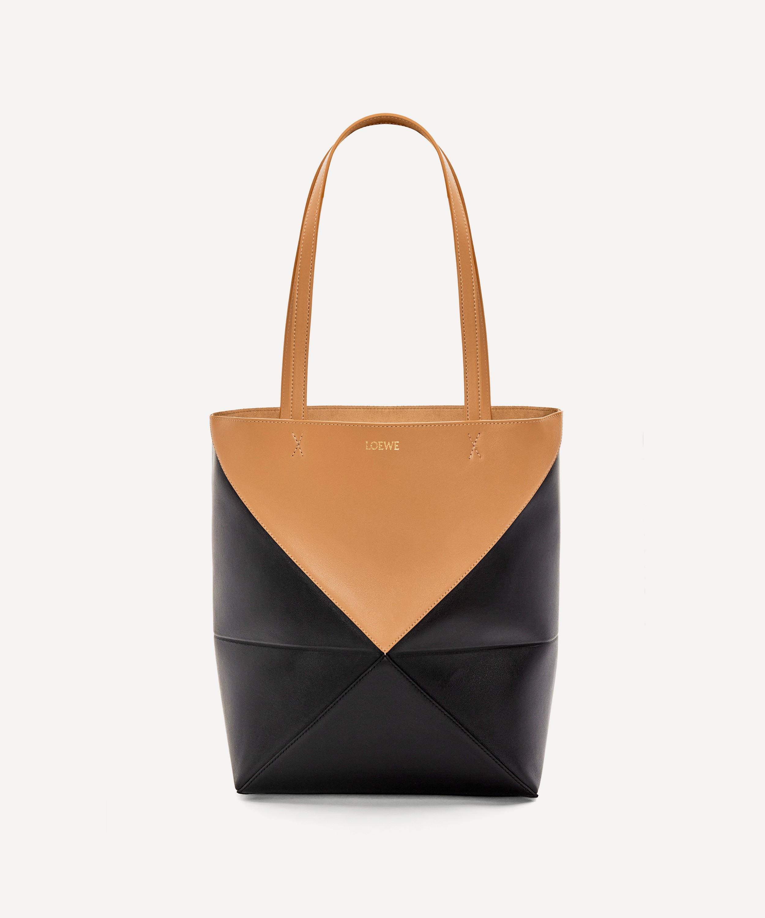 Loewe Women's Goya Puffer Bag in Pleated Leather - Black - Shoulder Bags