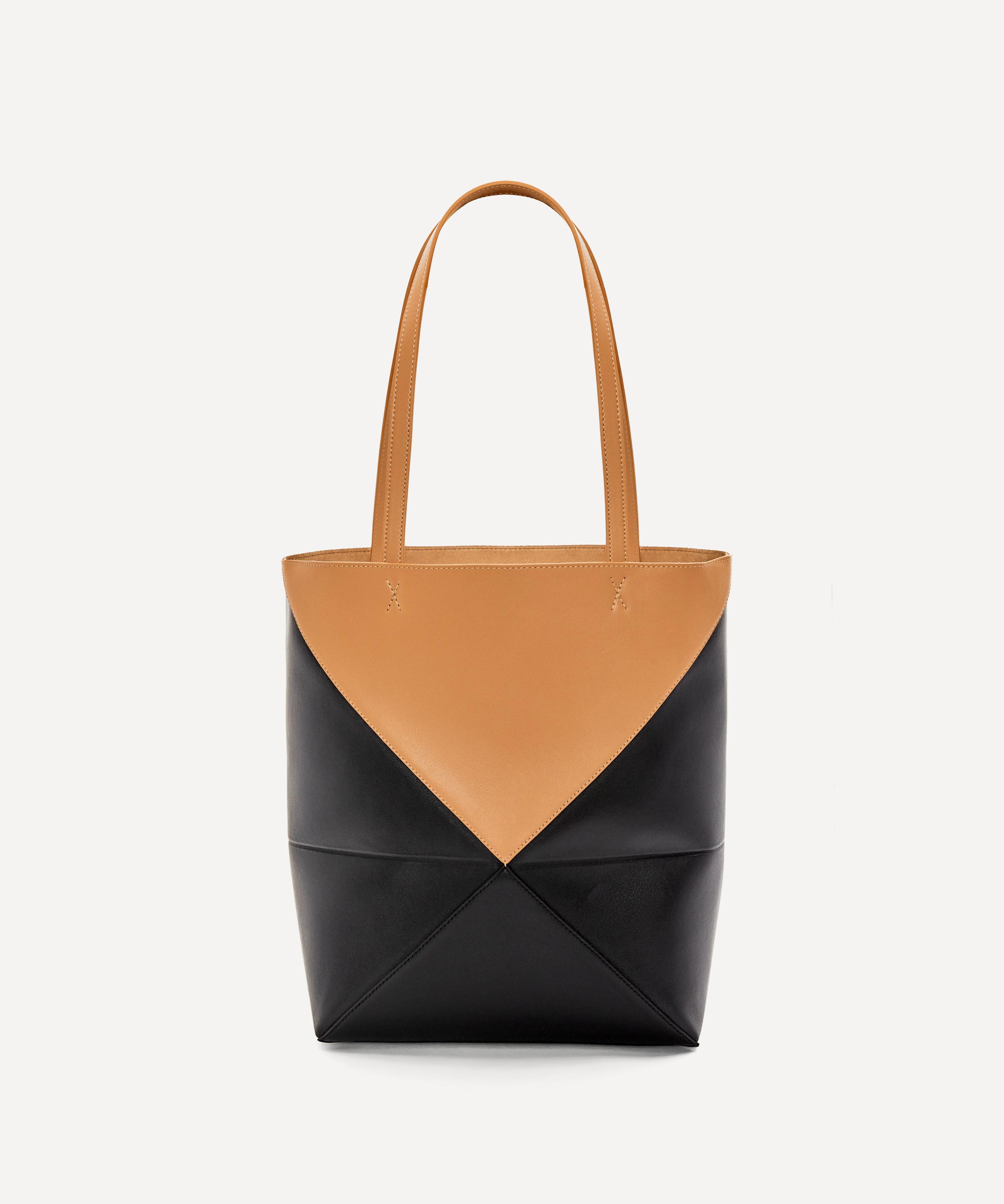 Loewe Fold Shopper Leather Tote Bag in Black for Men