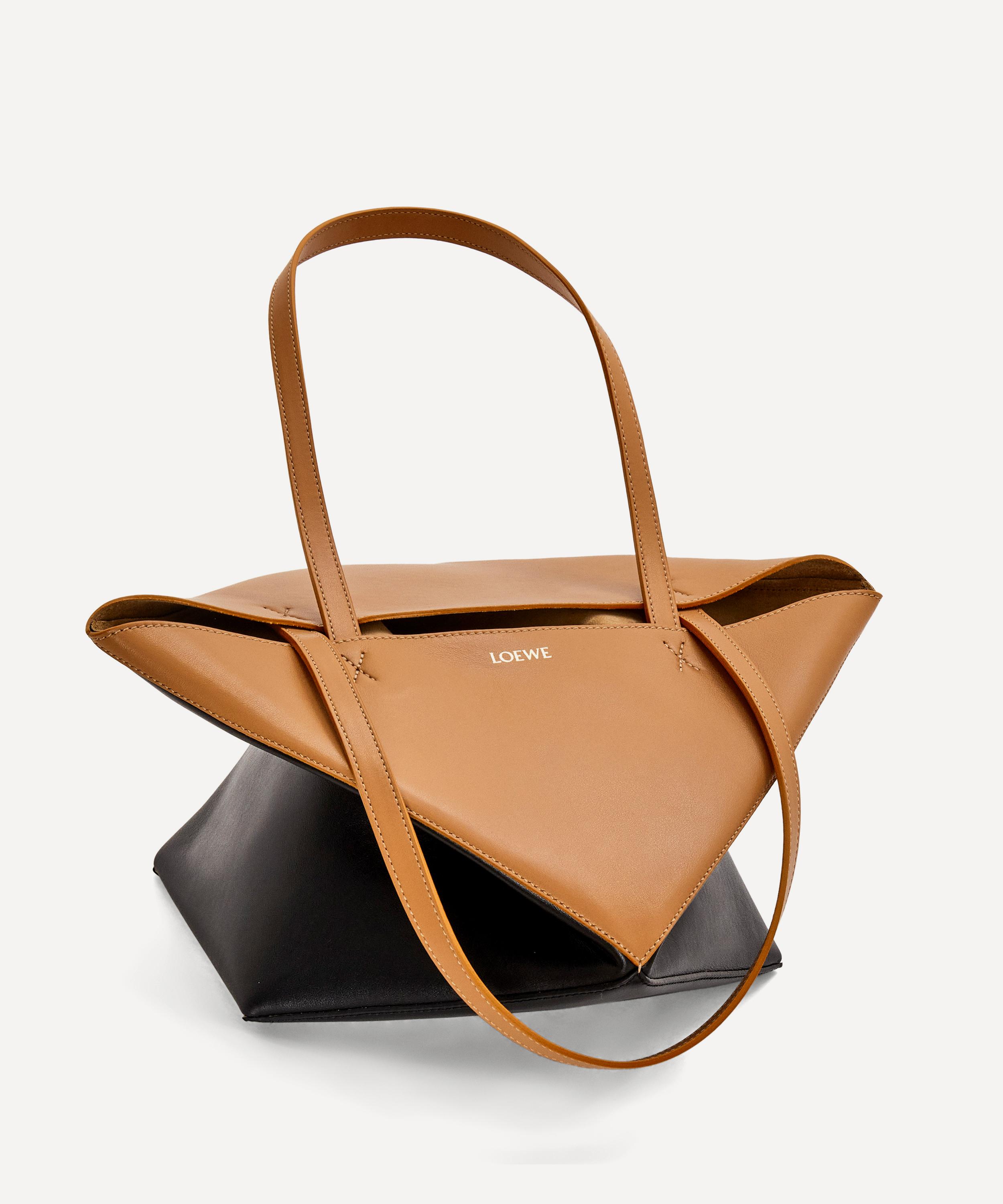 Tan Puzzle Fold mini leather tote bag, LOEWE