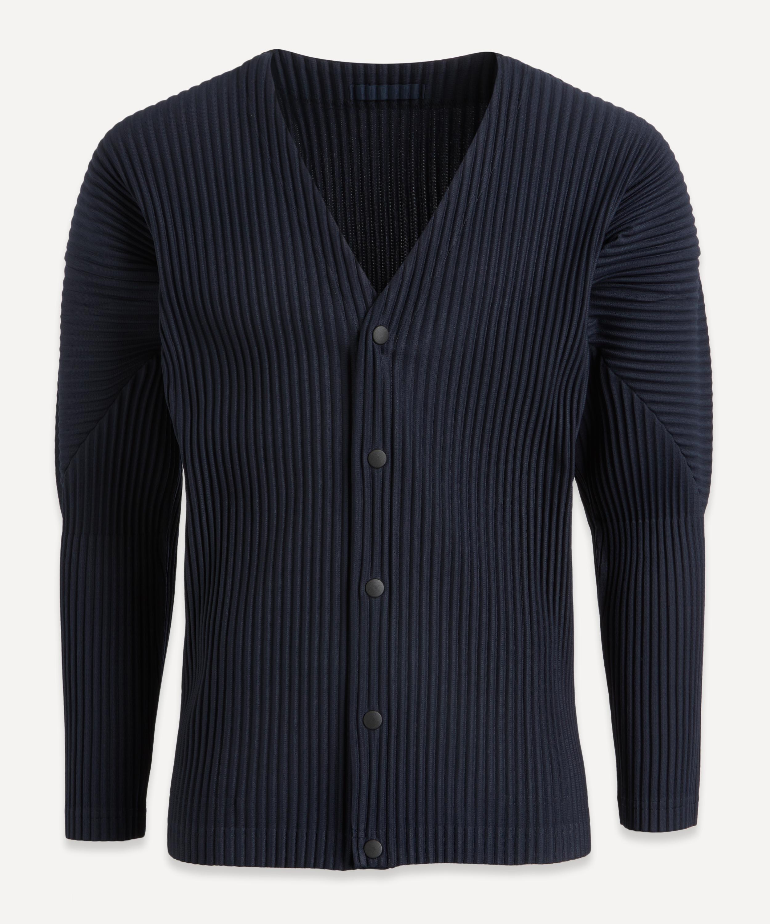 Pleated V-Neck Cardigan