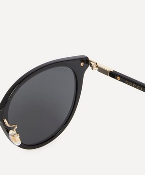 Gucci - Round Black Acetate Sunglasses image number 3