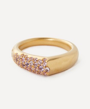 Nada Ghazal - 18ct Gold The Arch Pink Sapphire Ring image number 0